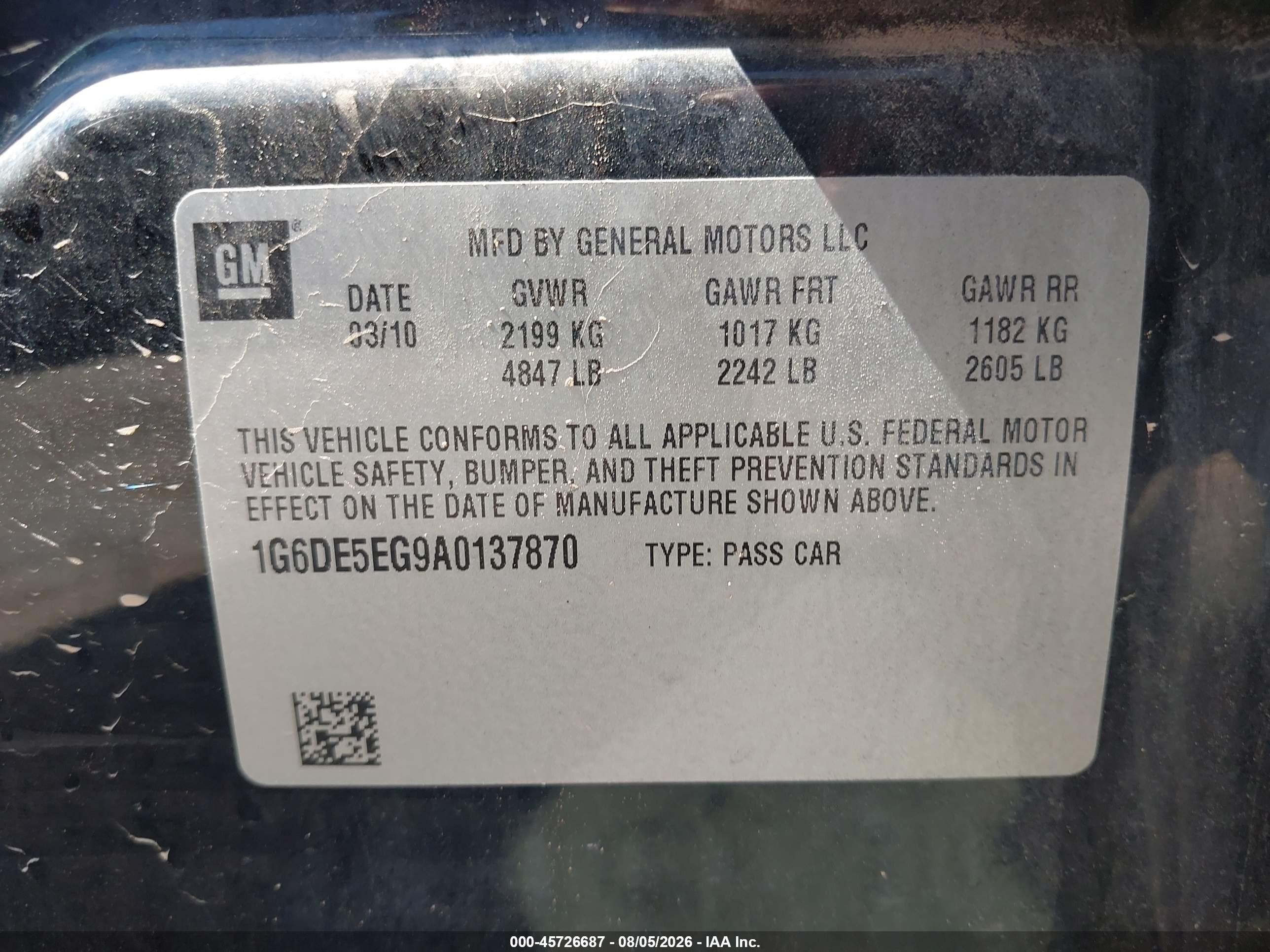 2010 Cadillac Cts Luxury Black vin: 1G6DE5EG9A0137870
