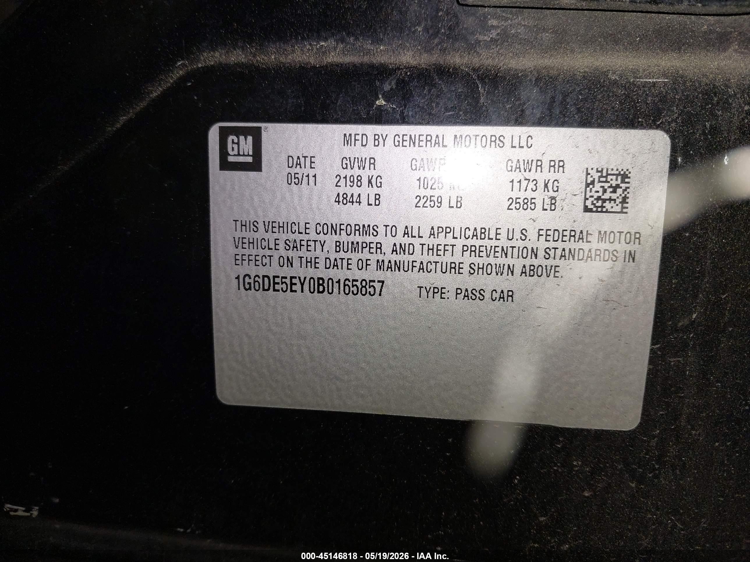 2011 Cadillac Cts Luxury Black vin: 1G6DE5EY0B0165857