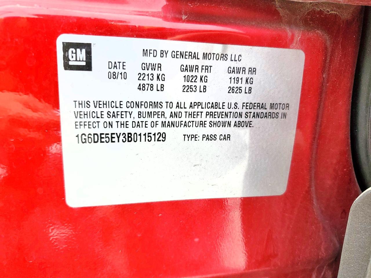 2011 Cadillac Cts Luxury Collection Red vin: 1G6DE5EY3B0115129