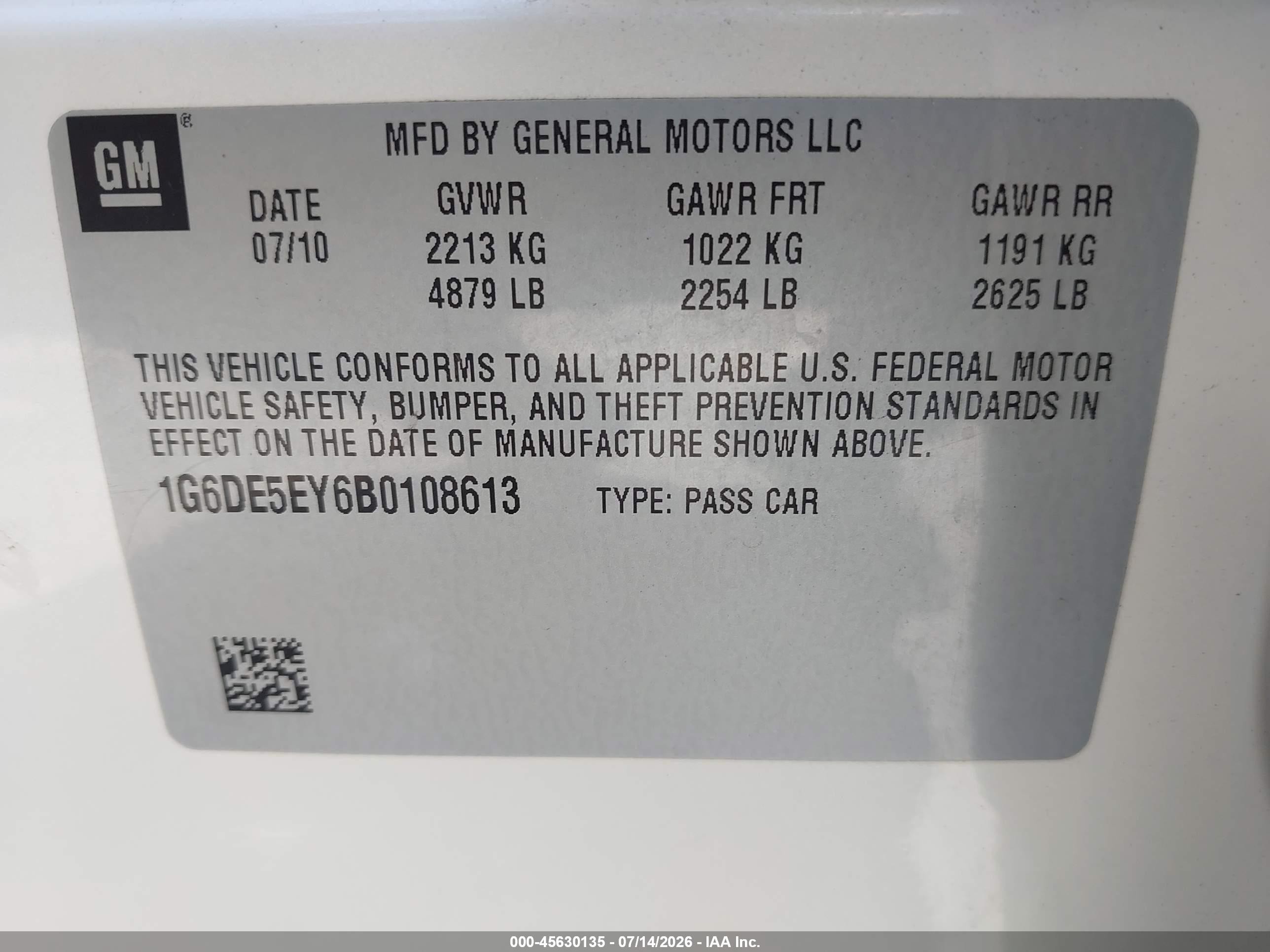 2011 Cadillac Cts Luxury White vin: 1G6DE5EY6B0108613