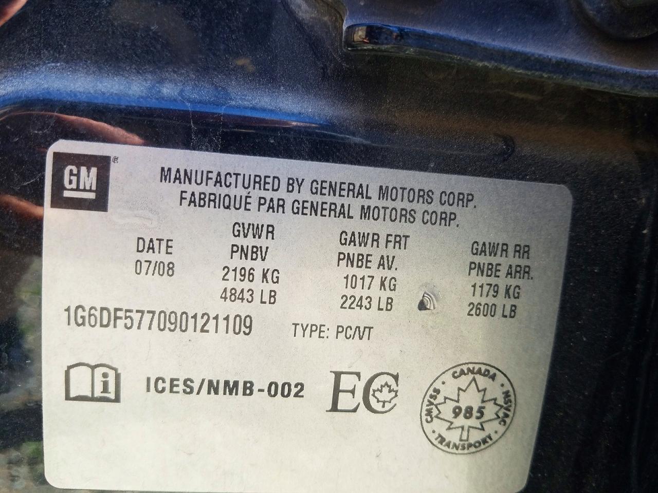 2009 Cadillac Cts Черный vin: 1G6DF577090121109