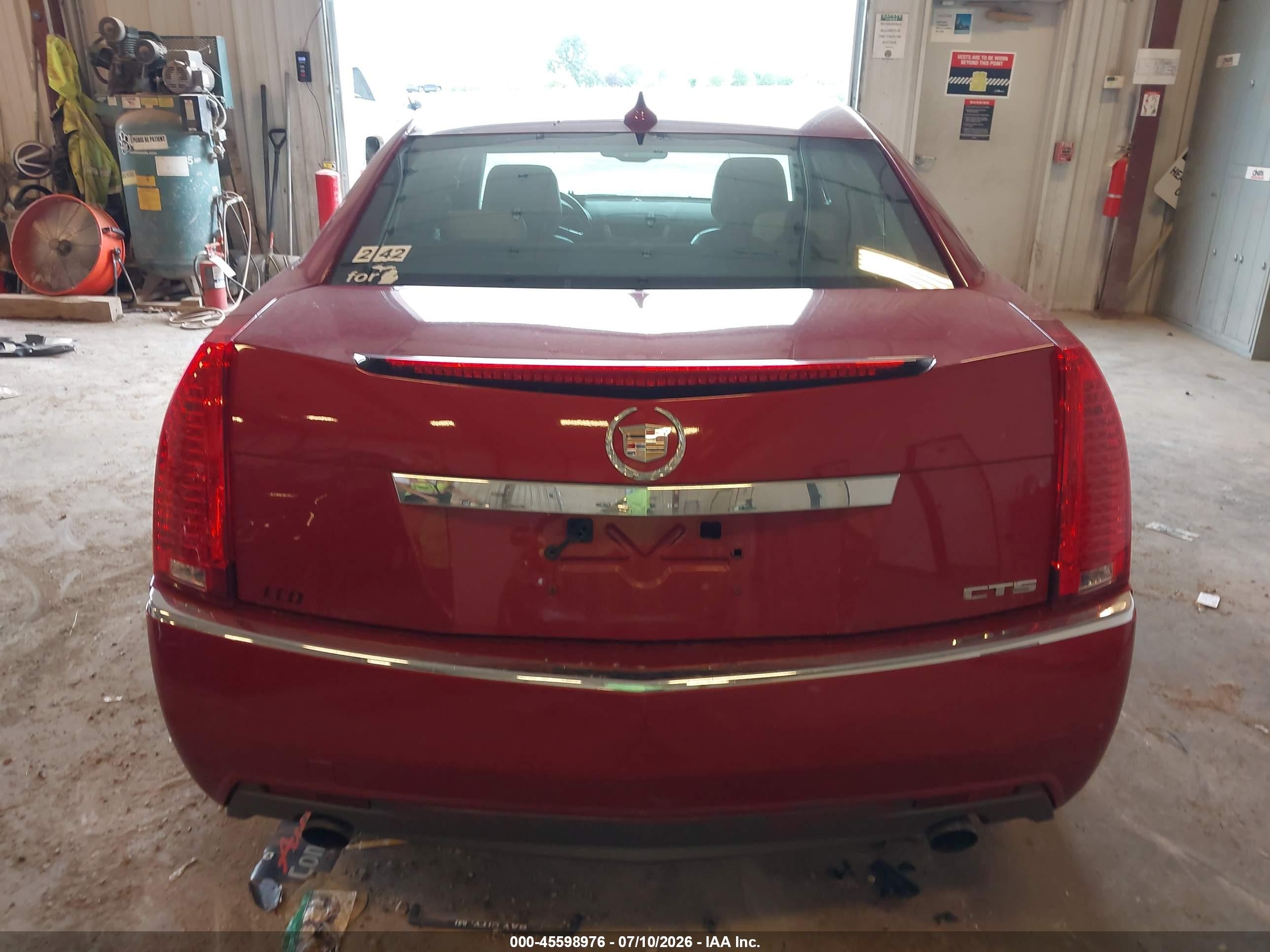 2009 Cadillac Cts Rwd W/1sa Red vin: 1G6DF577090143465