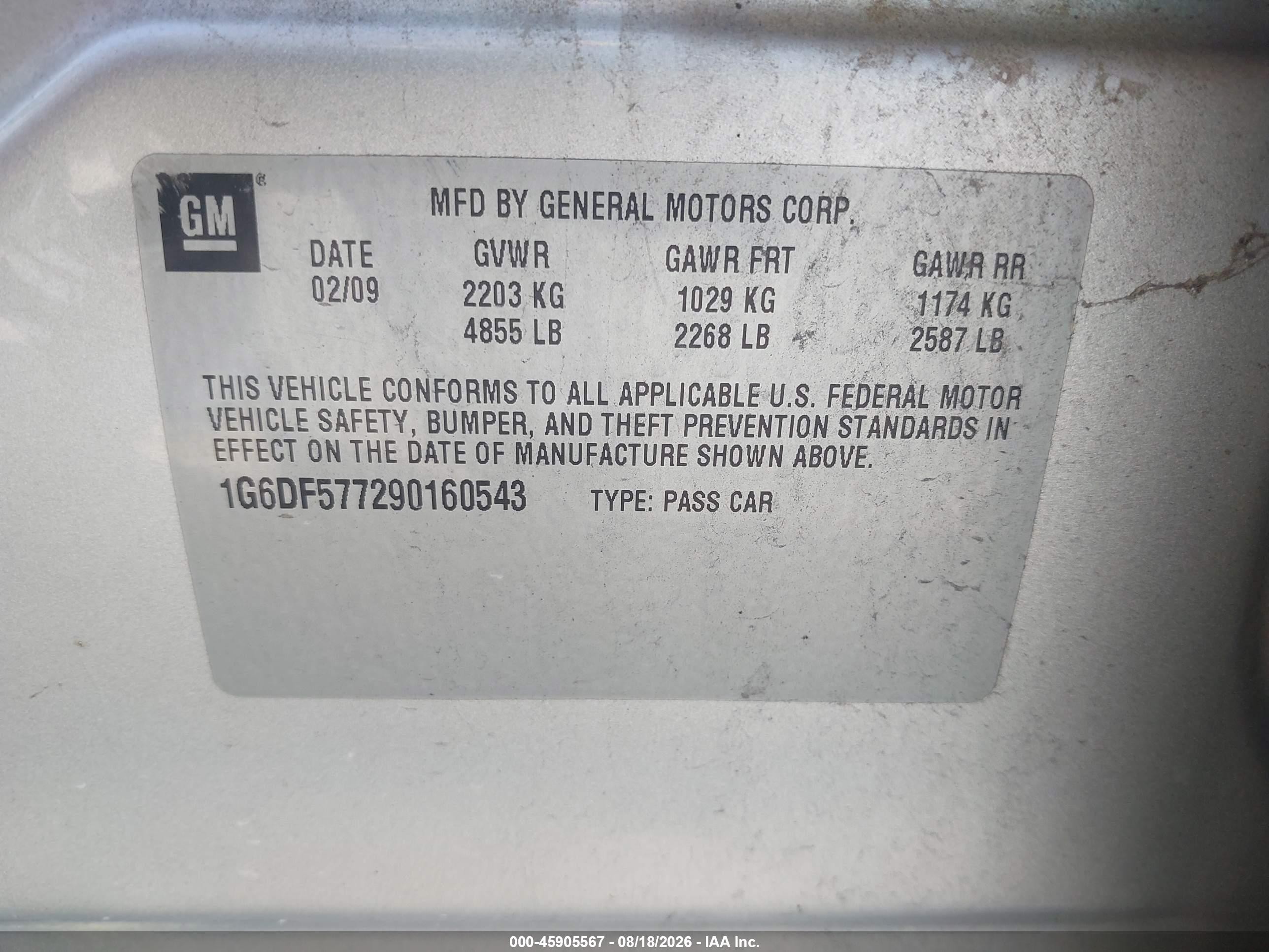 2009 Cadillac Cts Rwd W/1sa Silver vin: 1G6DF577290160543