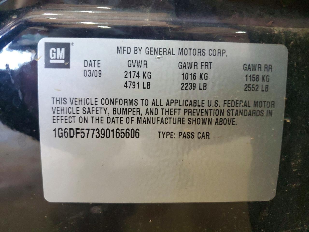 2009 Cadillac Cts Black vin: 1G6DF577390165606