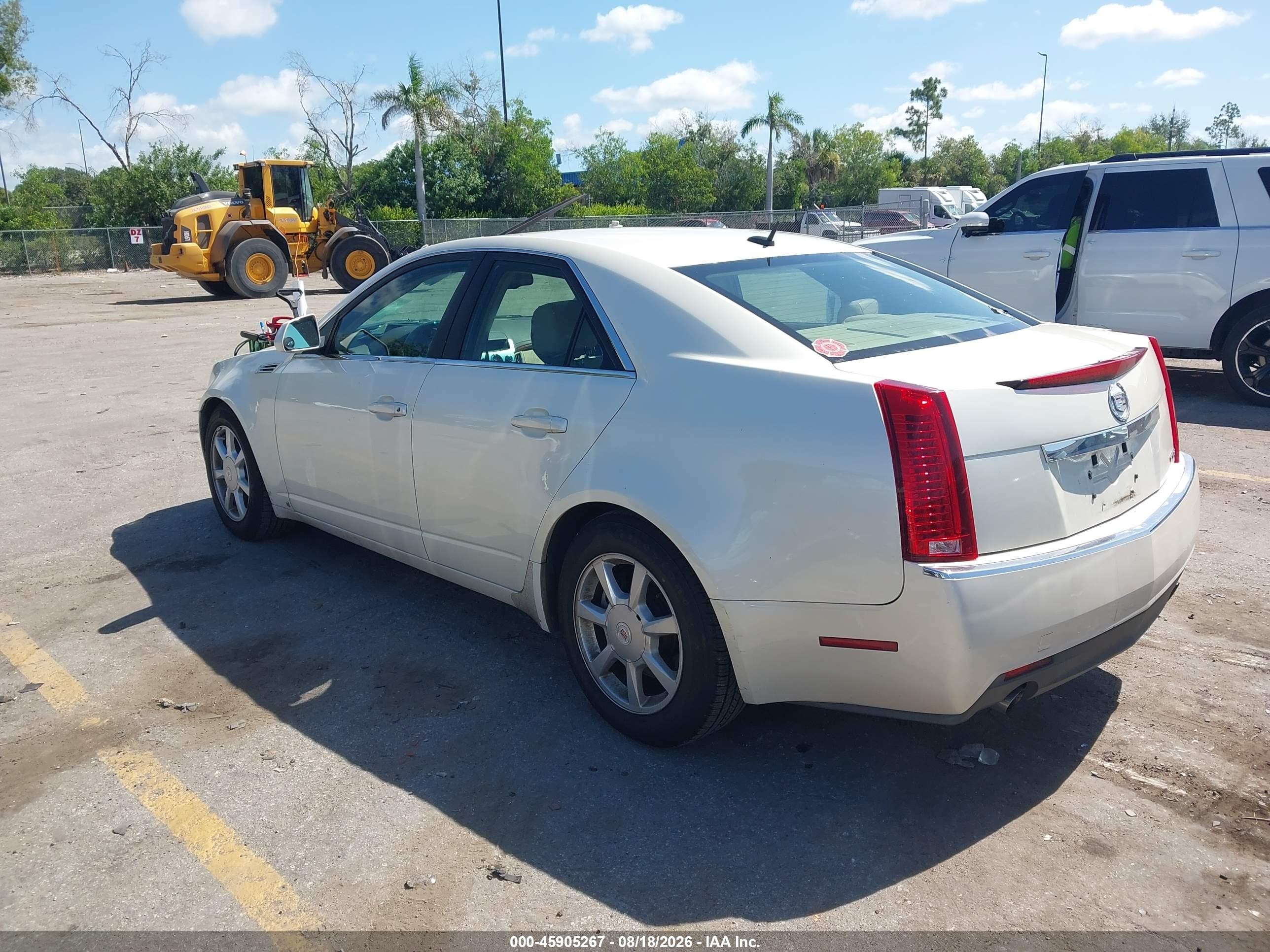 2008 Cadillac Cts Rwd W/1sa White vin: 1G6DF577480198399