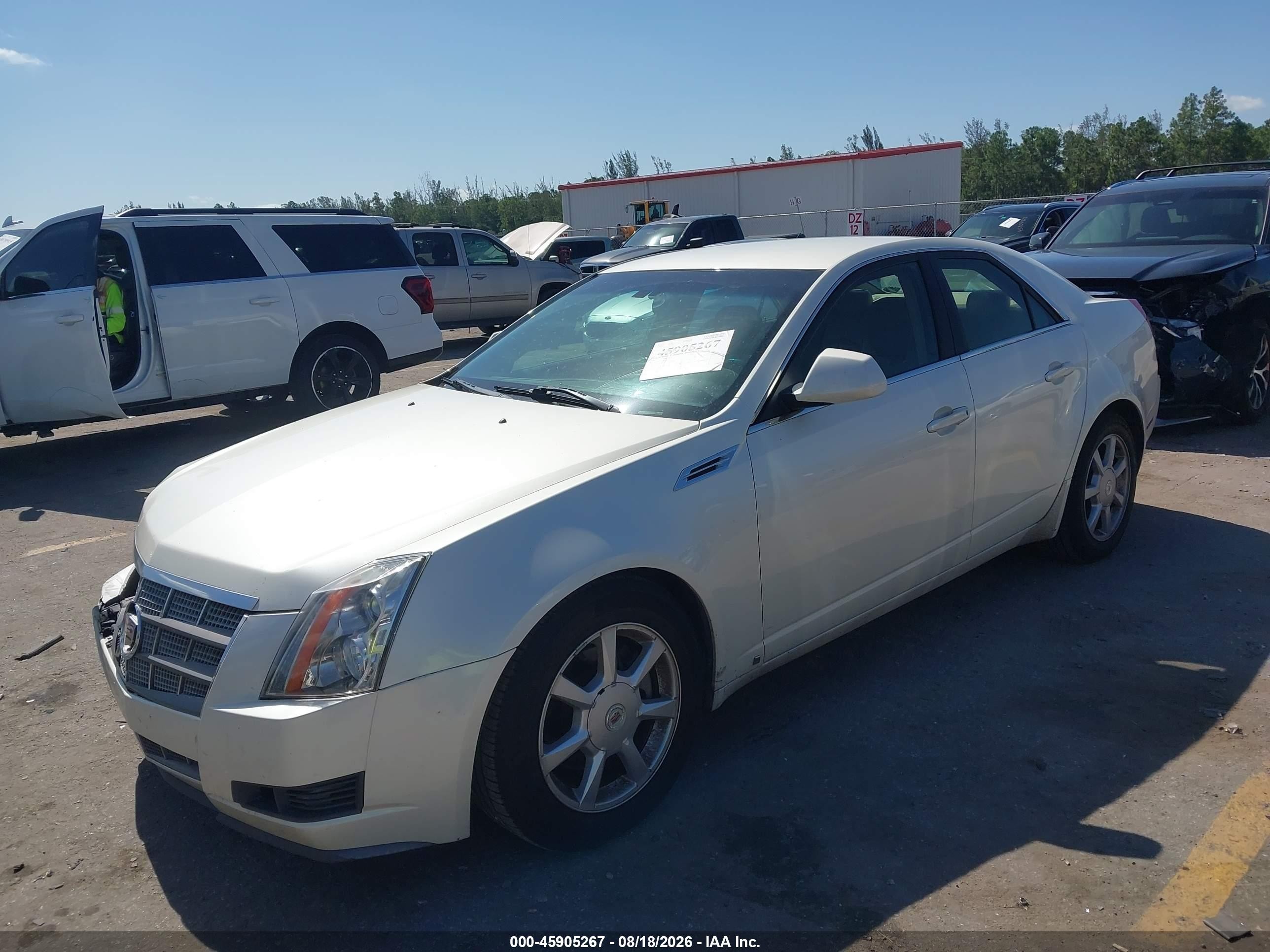 2008 Cadillac Cts Rwd W/1sa White vin: 1G6DF577480198399