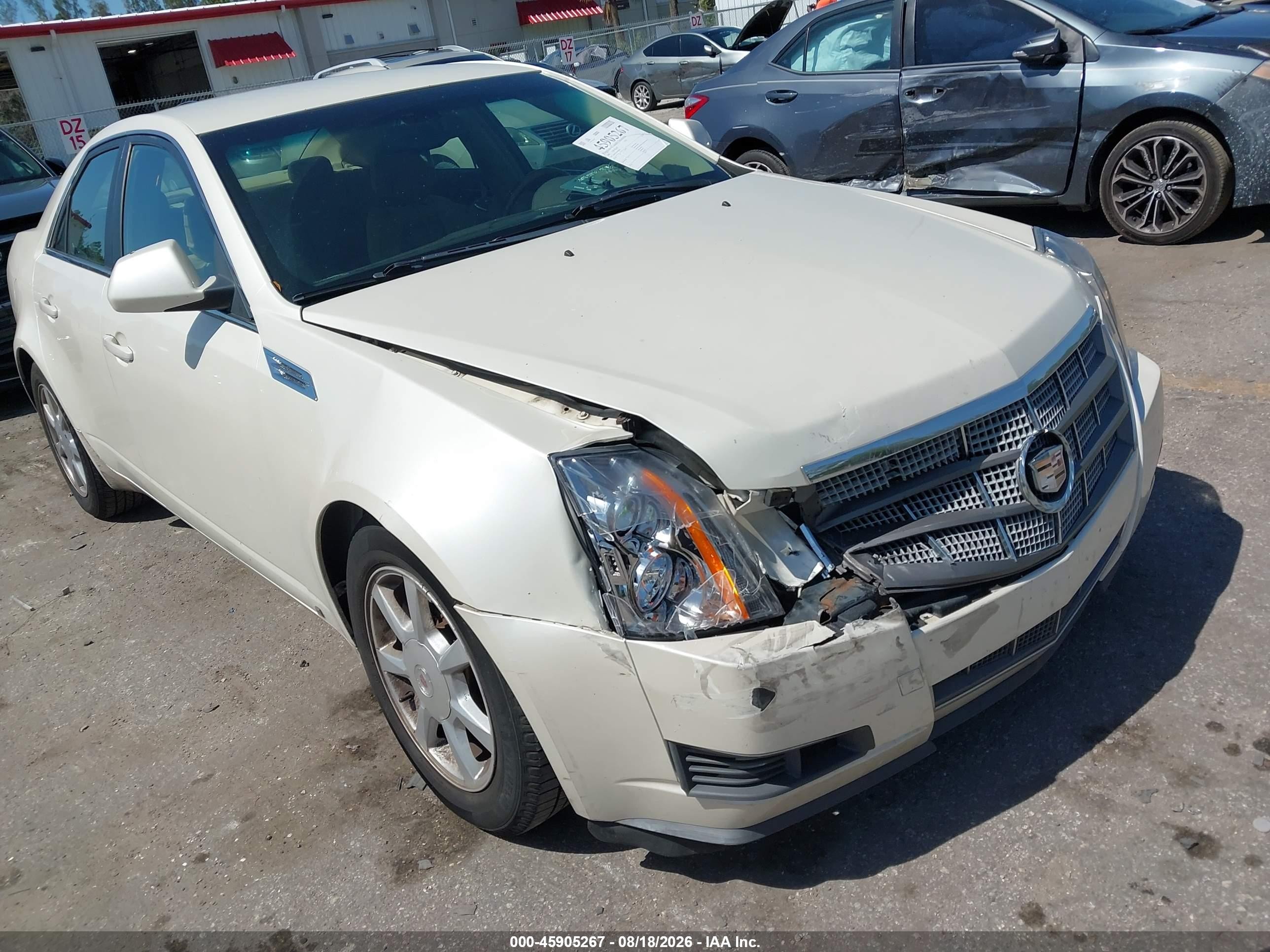 2008 Cadillac Cts Rwd W/1sa White vin: 1G6DF577480198399