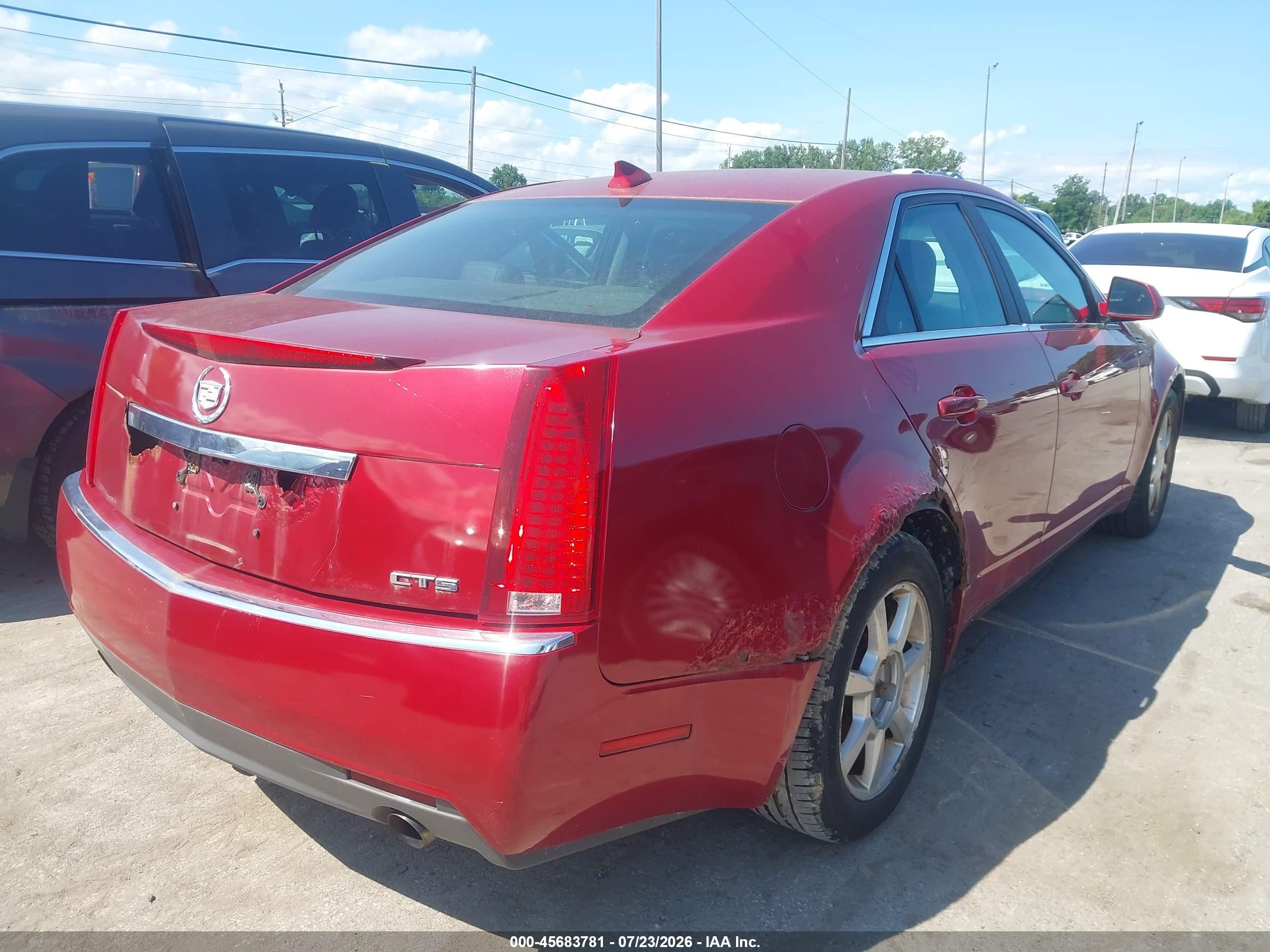 2009 Cadillac Cts Rwd W/1sa Red vin: 1G6DF577490101476