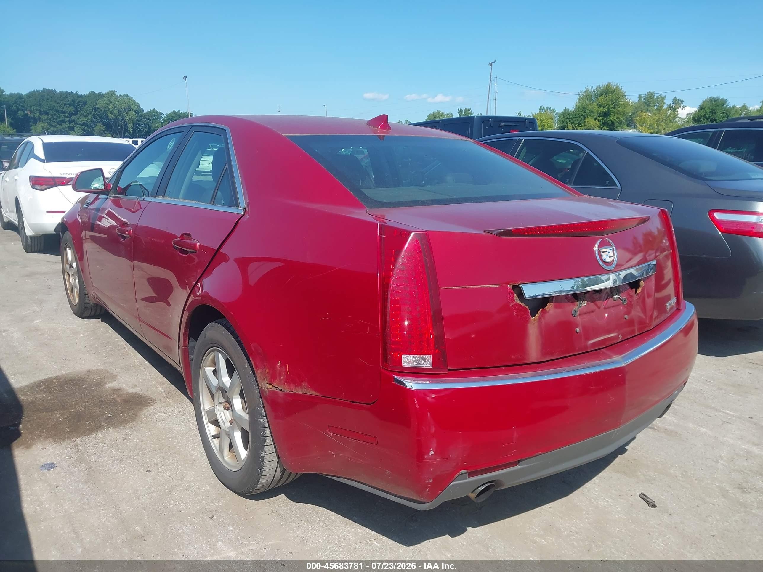2009 Cadillac Cts Rwd W/1sa Red vin: 1G6DF577490101476