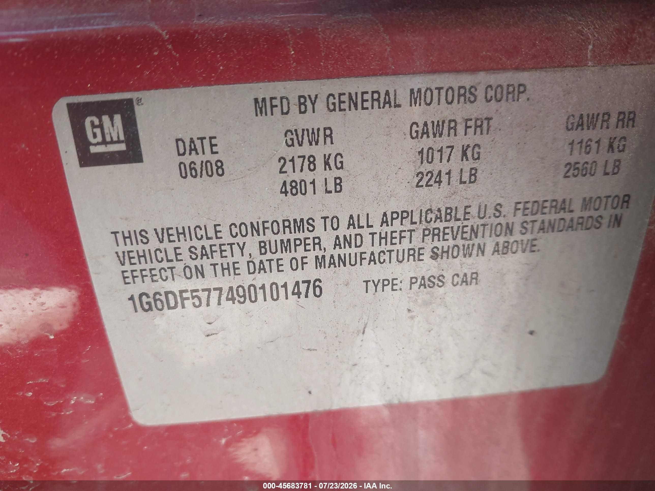 2009 Cadillac Cts Rwd W/1sa Red vin: 1G6DF577490101476