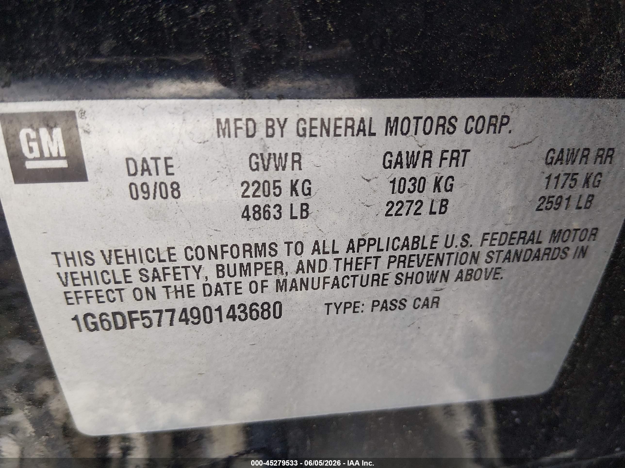 2009 Cadillac Cts Standard Black vin: 1G6DF577490143680
