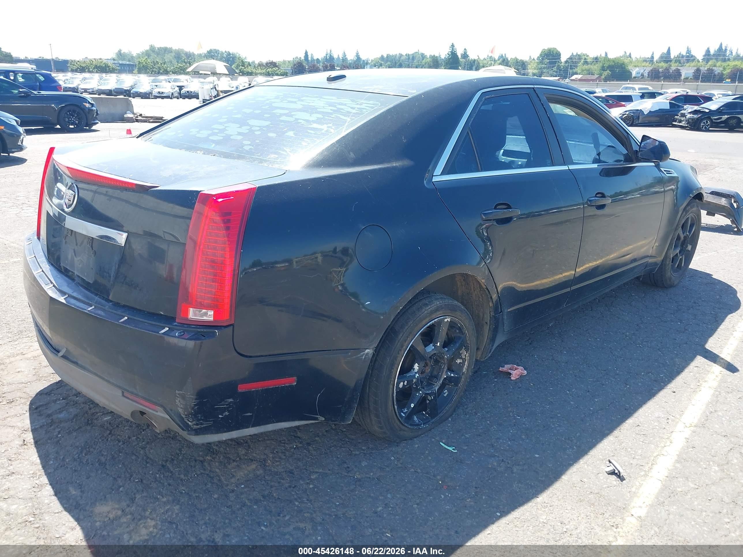 2008 Cadillac Cts Rwd W/1sa Black vin: 1G6DF577580191803