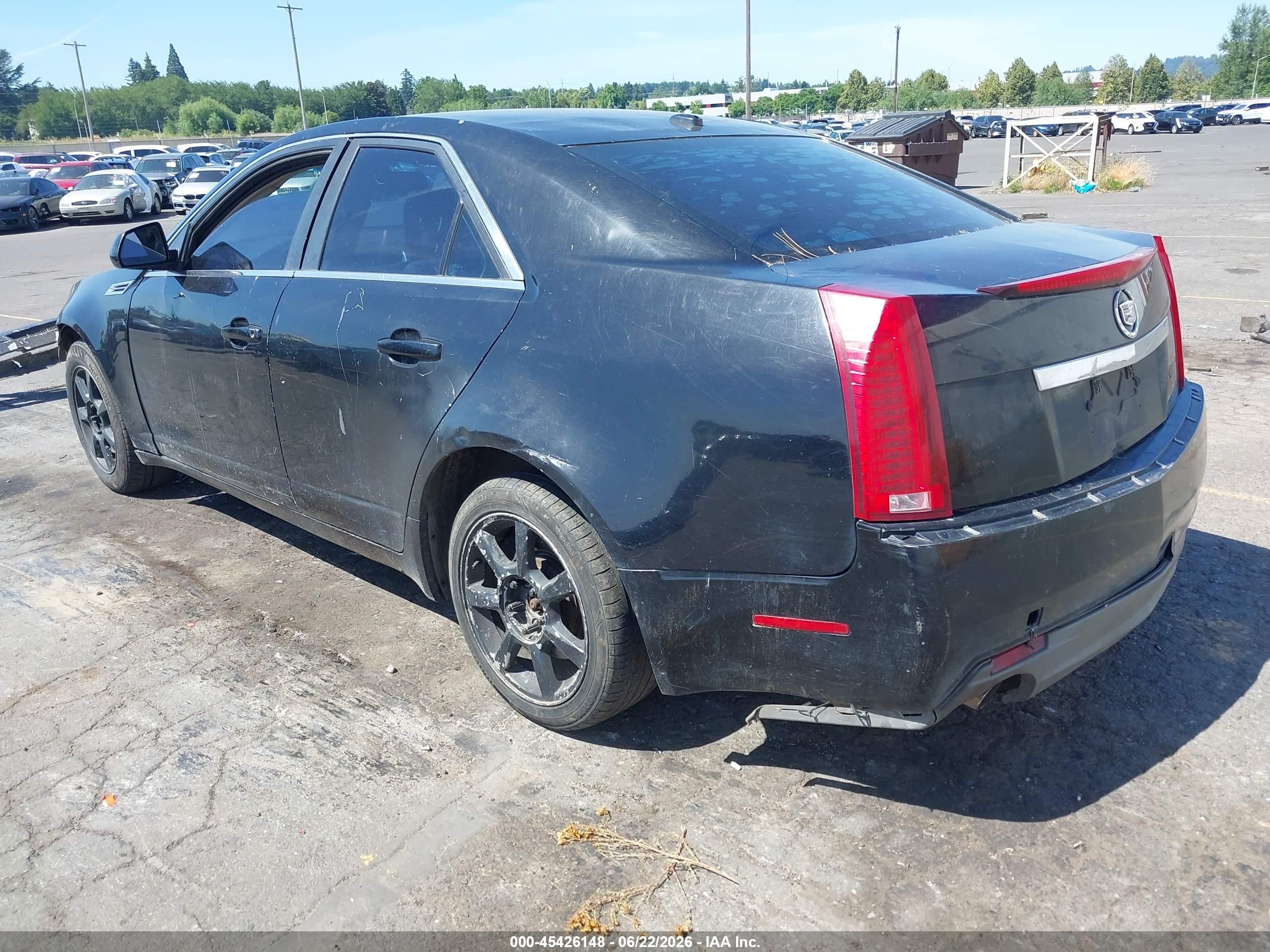 2008 Cadillac Cts Rwd W/1sa Black vin: 1G6DF577580191803