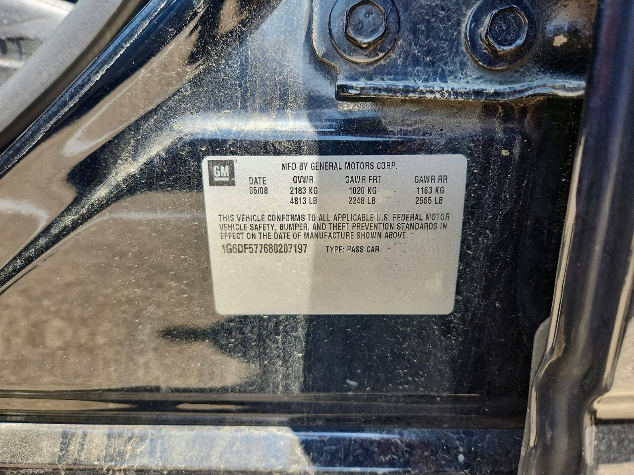 2008 Cadillac Cts Black vin: 1G6DF577680207197