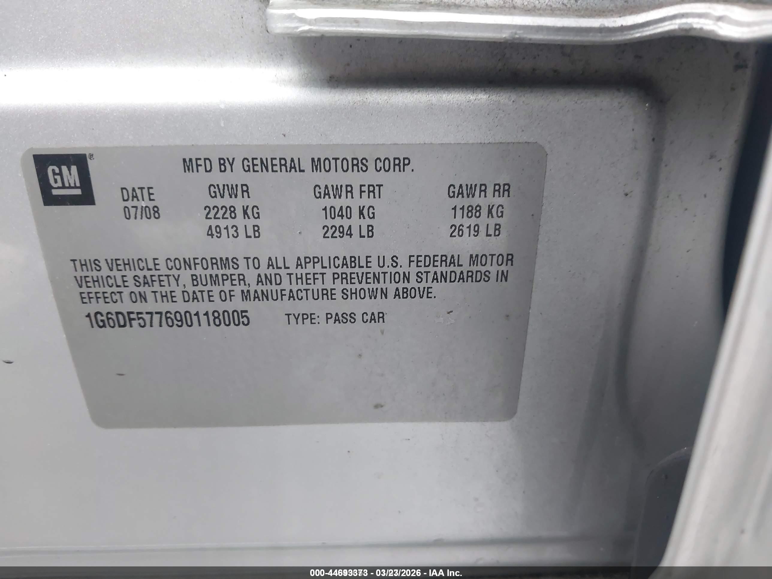 2009 Cadillac Cts Standard Silver vin: 1G6DF577690118005