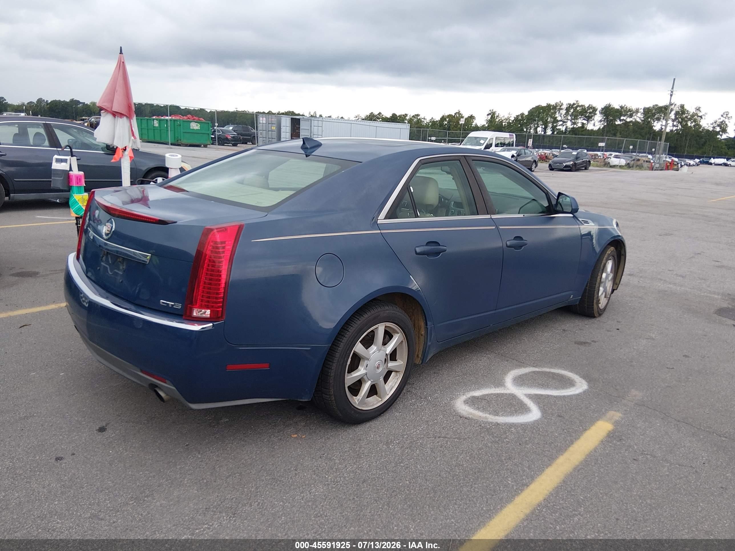 2009 Cadillac Cts Rwd W/1sa Синий vin: 1G6DF577890128843