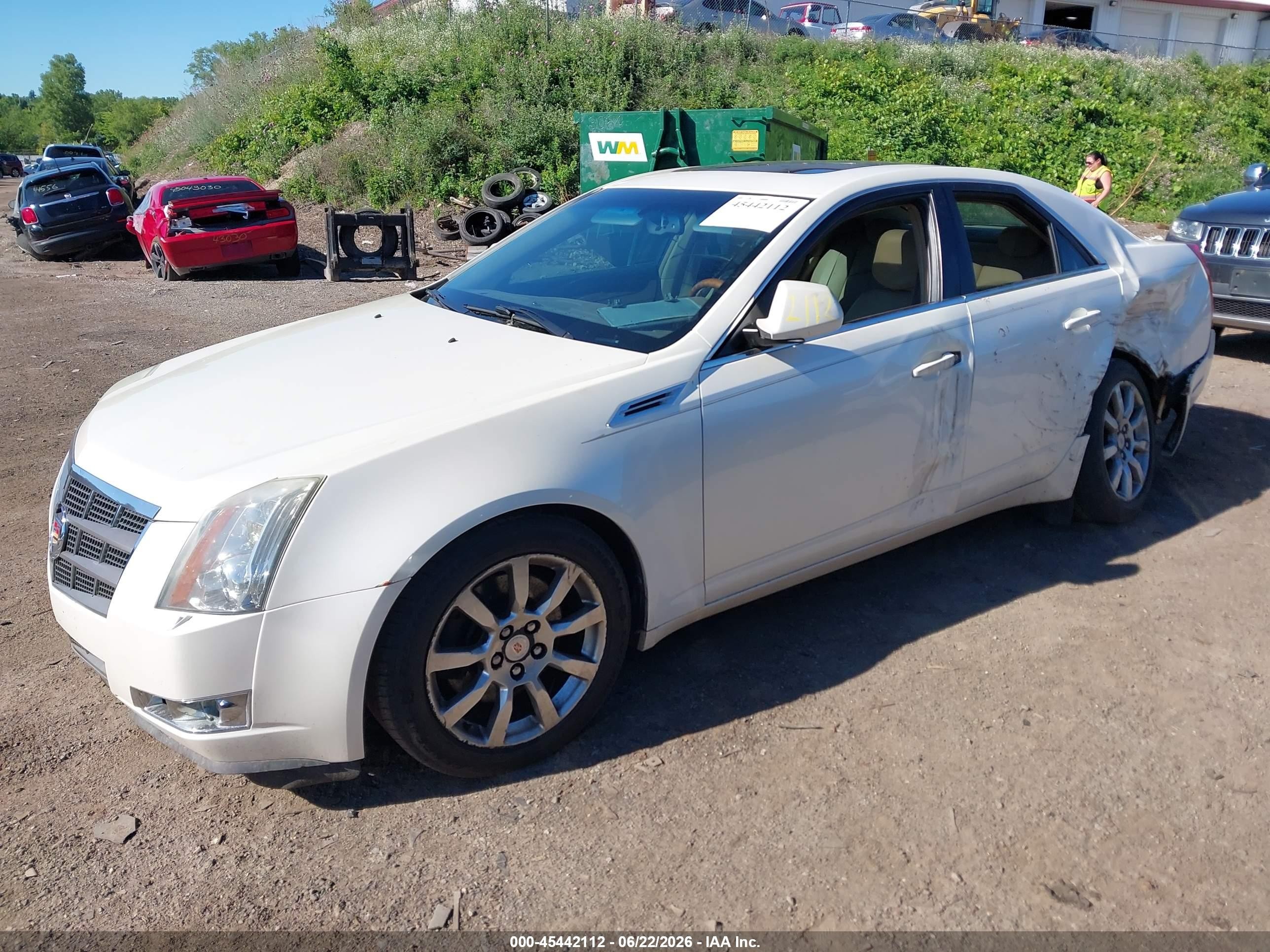 2008 Cadillac Cts Awd W/1sa White vin: 1G6DG577280151756