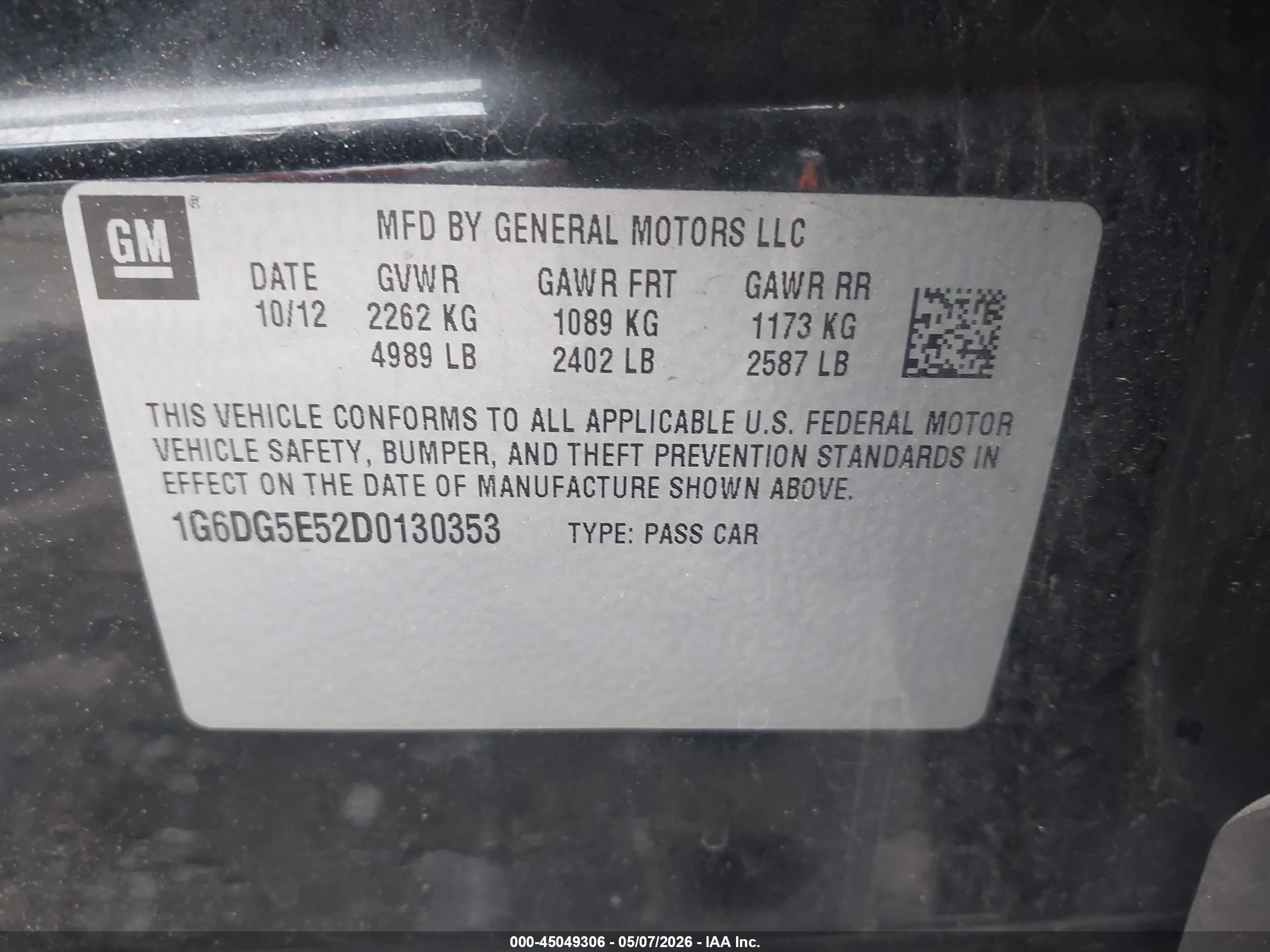 2013 Cadillac Cts Luxury Black vin: 1G6DG5E52D0130353