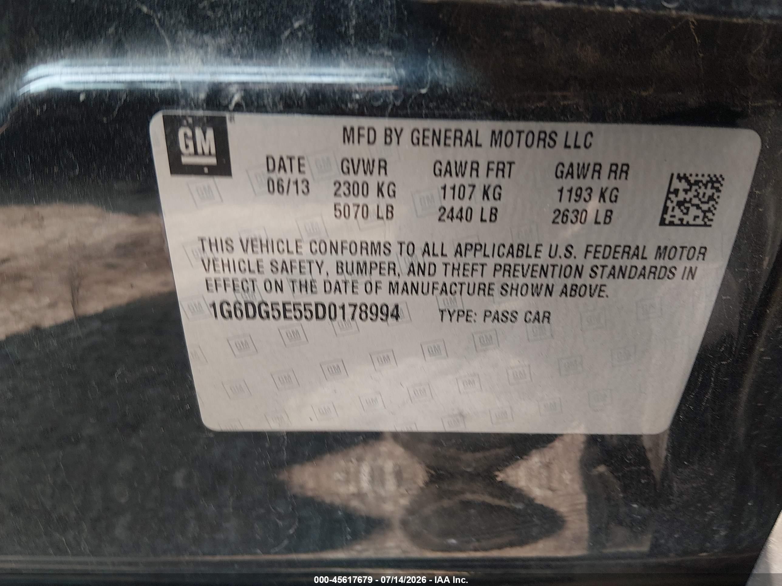 2013 Cadillac Cts Luxury Black vin: 1G6DG5E55D0178994