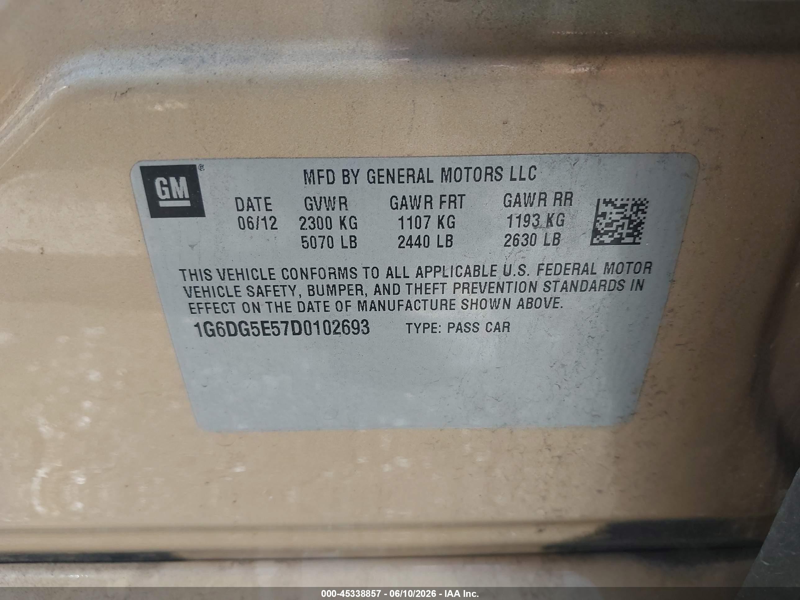 2013 Cadillac Cts Luxury Золотой vin: 1G6DG5E57D0102693