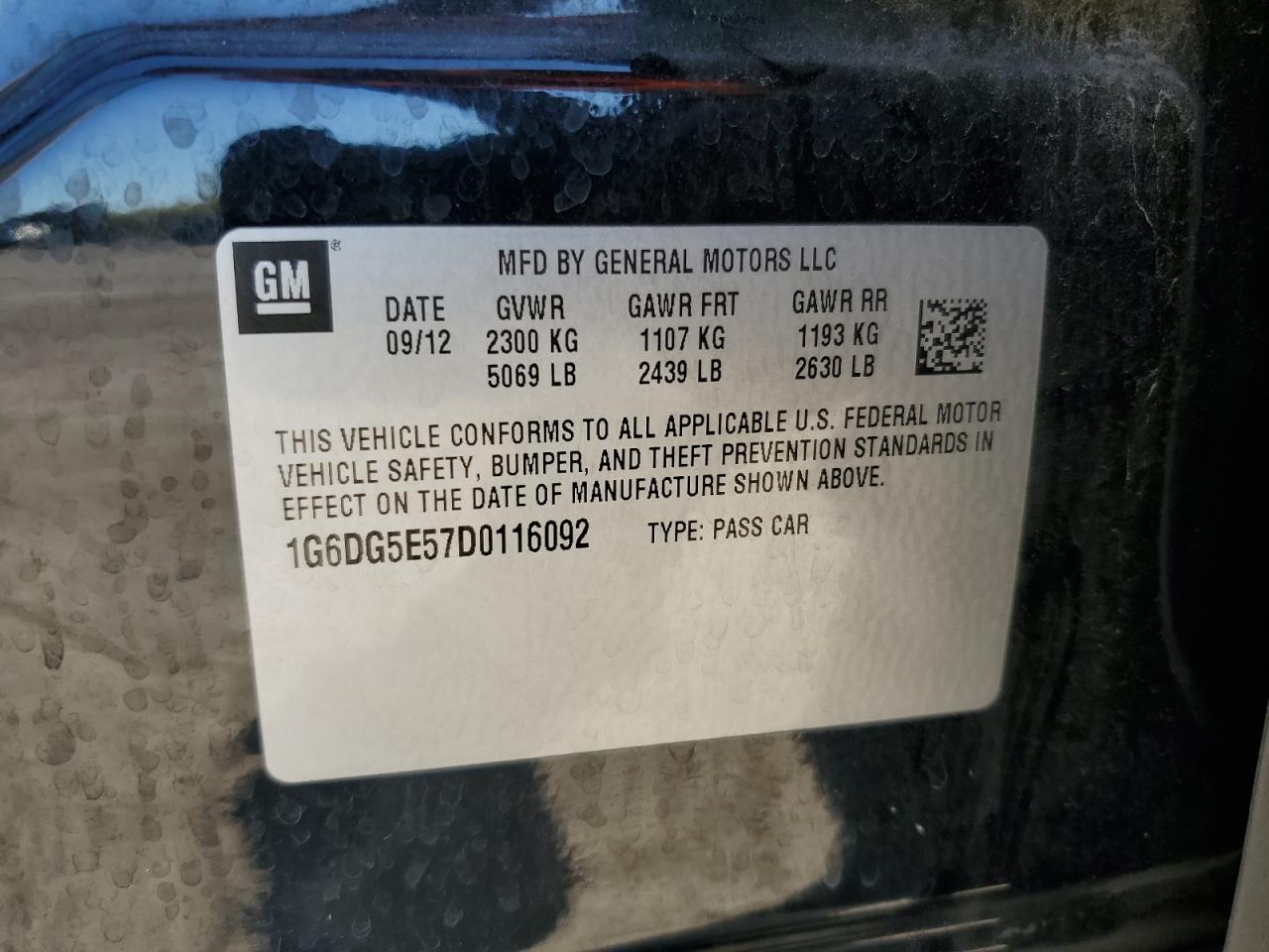 2013 Cadillac Cts Luxury Collection Black vin: 1G6DG5E57D0116092