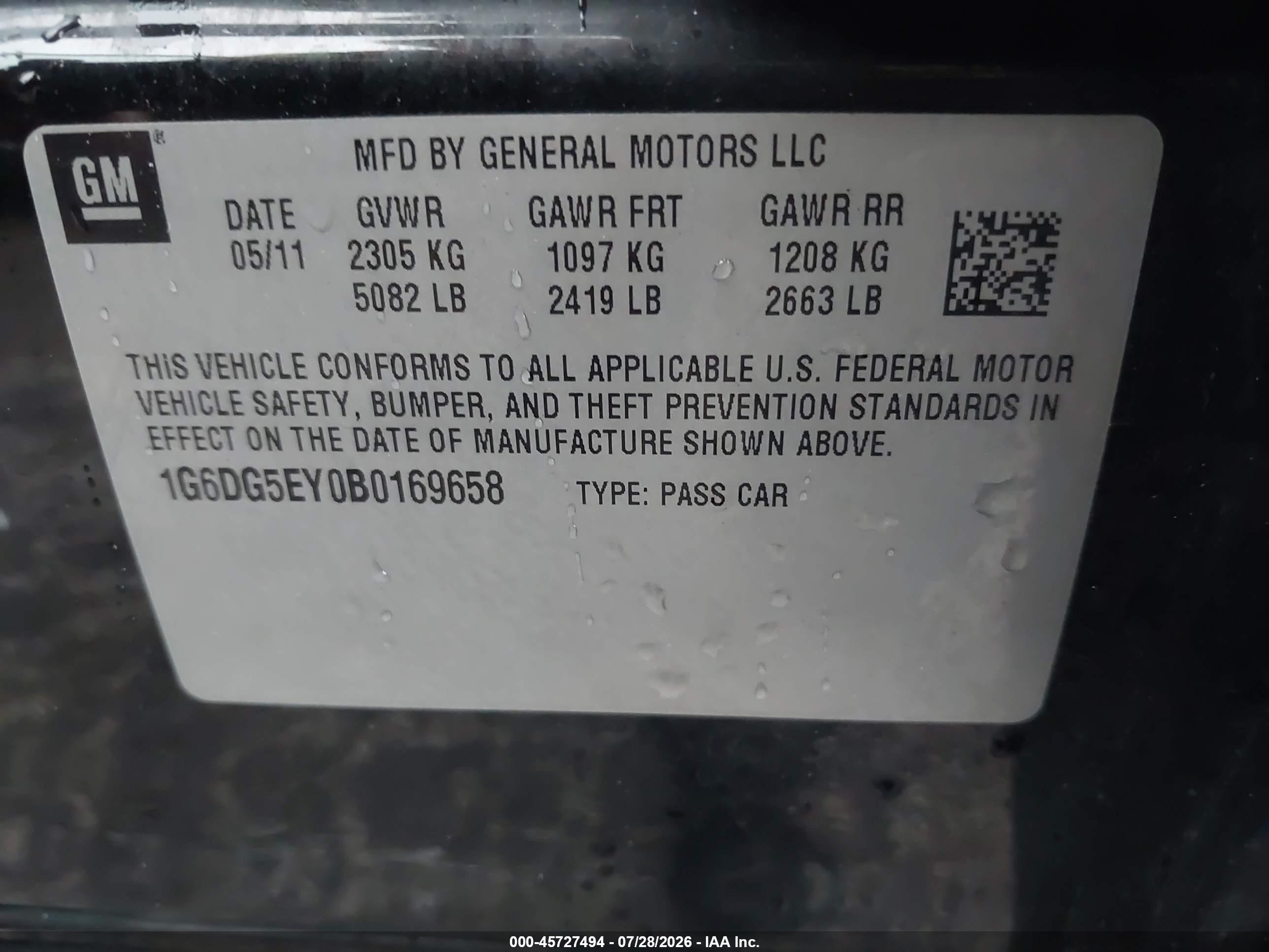 2011 Cadillac Cts Luxury Black vin: 1G6DG5EY0B0169658