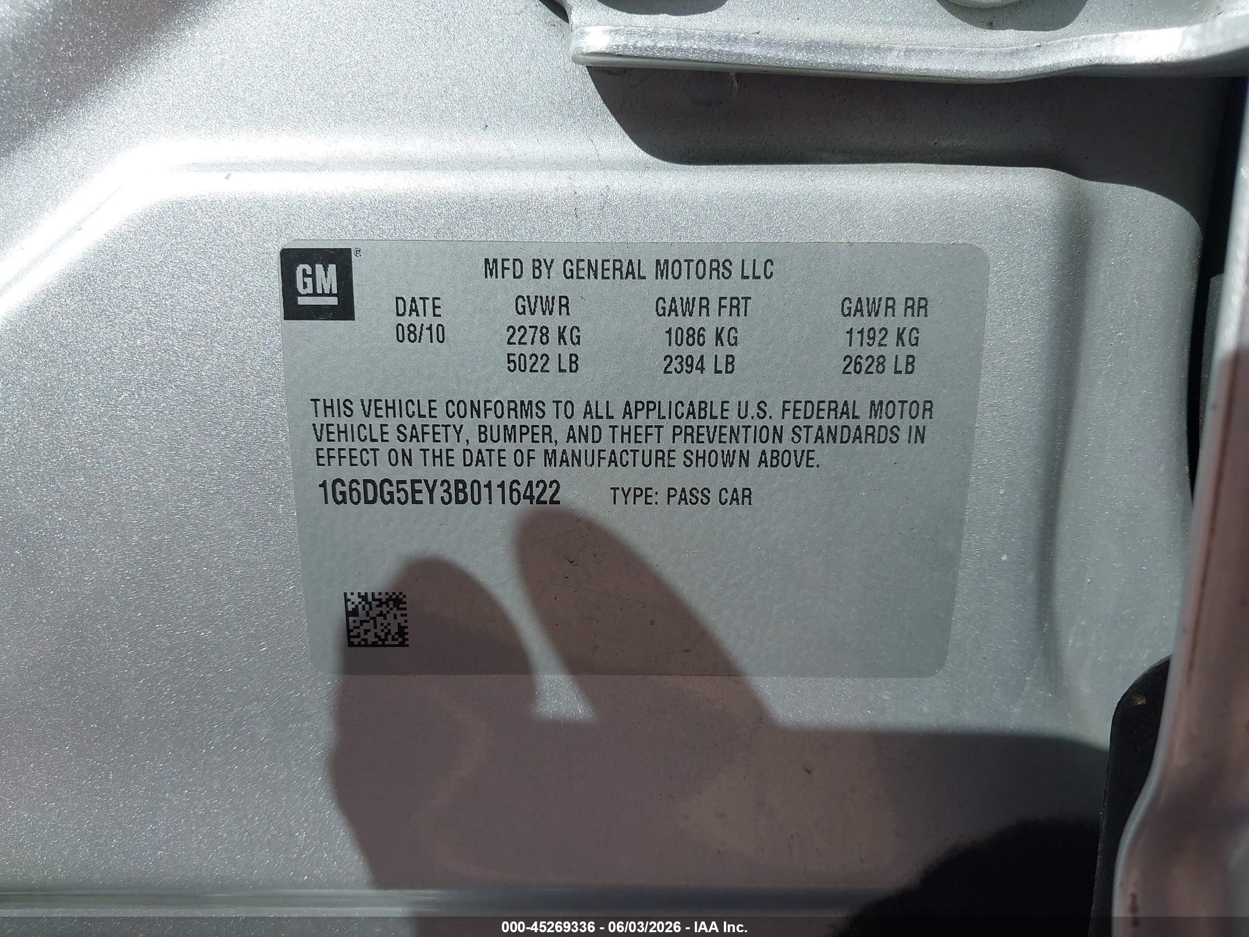 2011 Cadillac Cts Luxury Silver vin: 1G6DG5EY3B0116422
