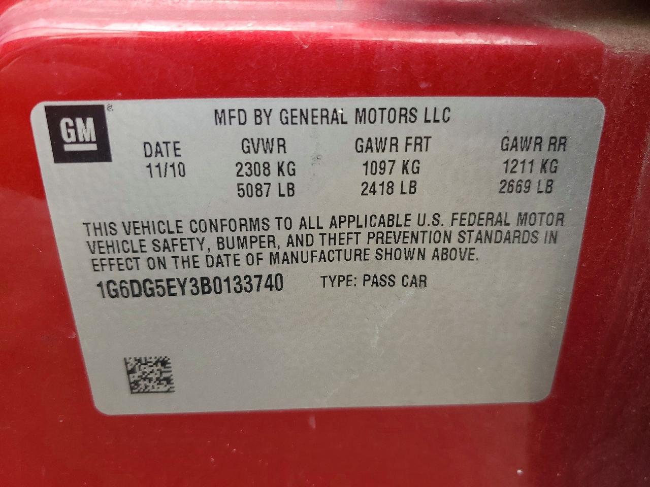 2011 Cadillac Cts Luxury Collection Maroon vin: 1G6DG5EY3B0133740