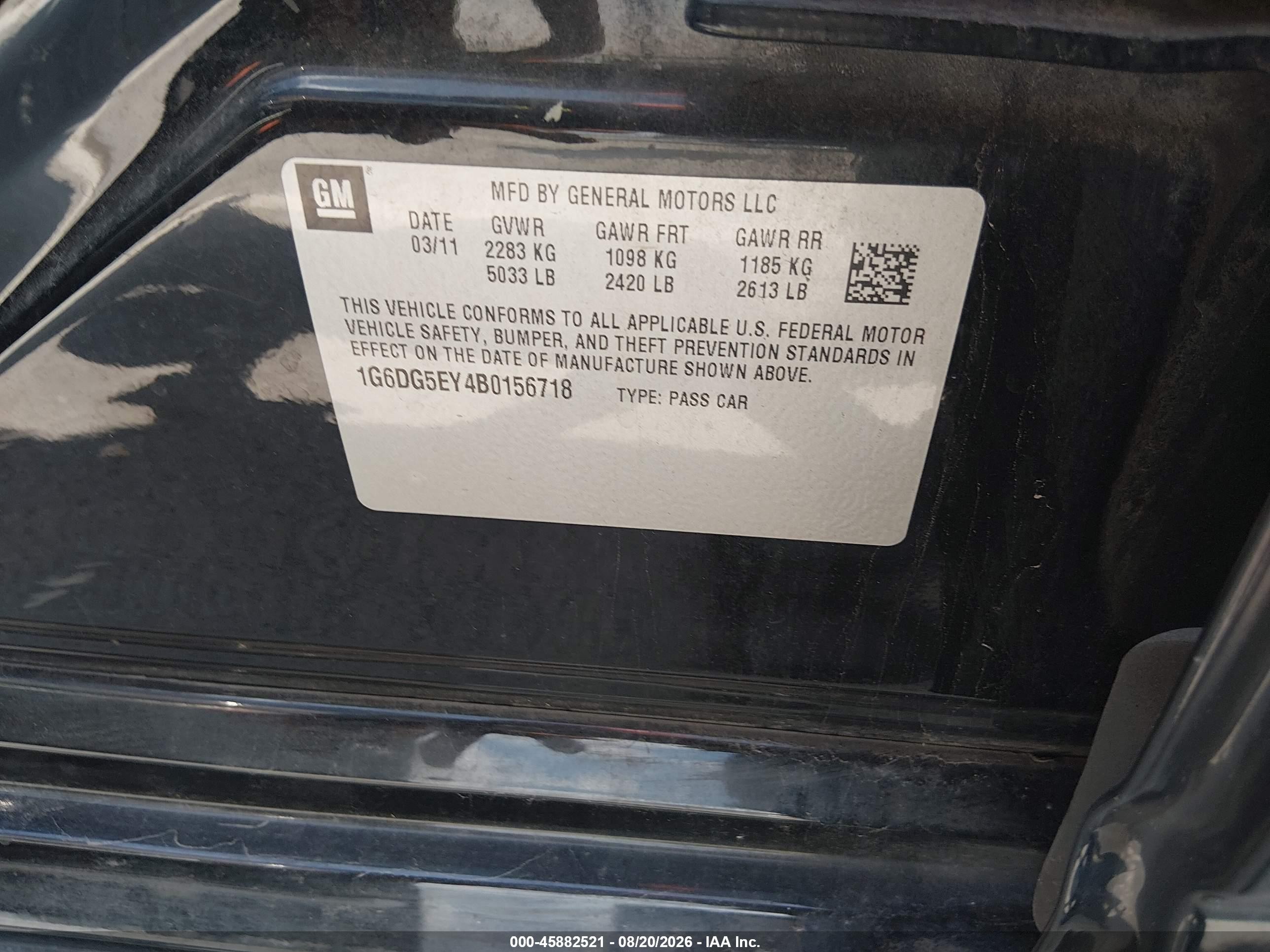 2011 Cadillac Cts Luxury Black vin: 1G6DG5EY4B0156718