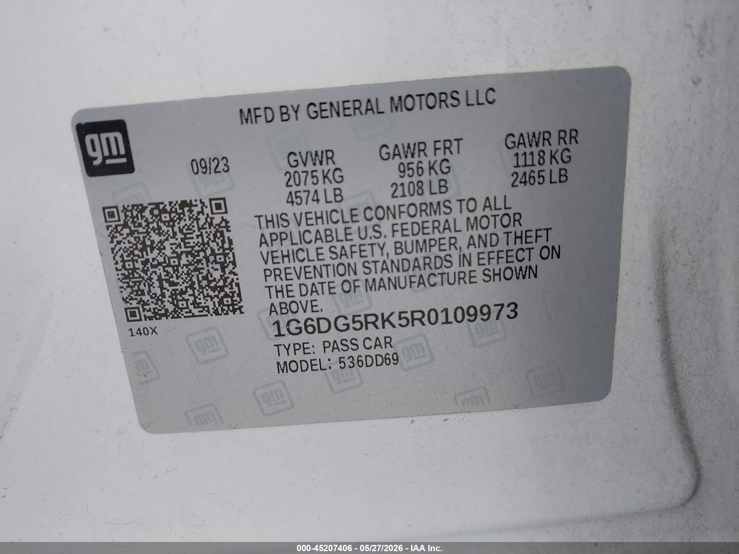 2024 Cadillac Ct4 Sport White vin: 1G6DG5RK5R0109973