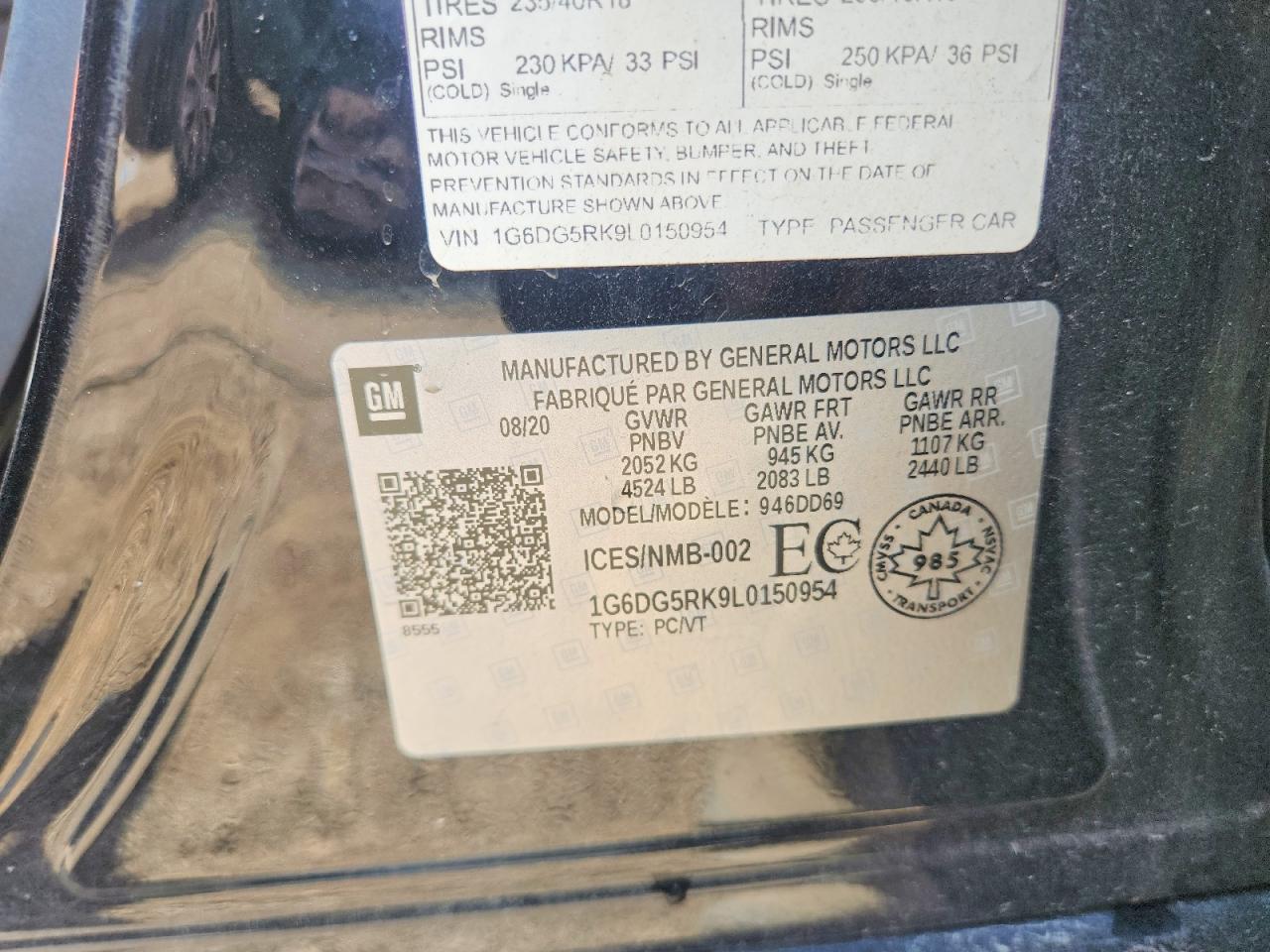 2020 Cadillac Ct4 Sport Black vin: 1G6DG5RK9L0150954