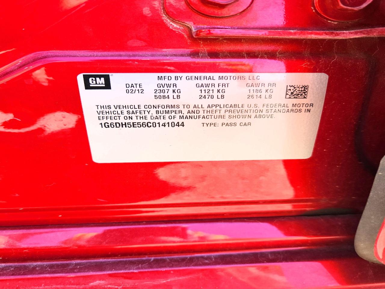 2012 Cadillac Cts Luxury Collection Red vin: 1G6DH5E56C0141044