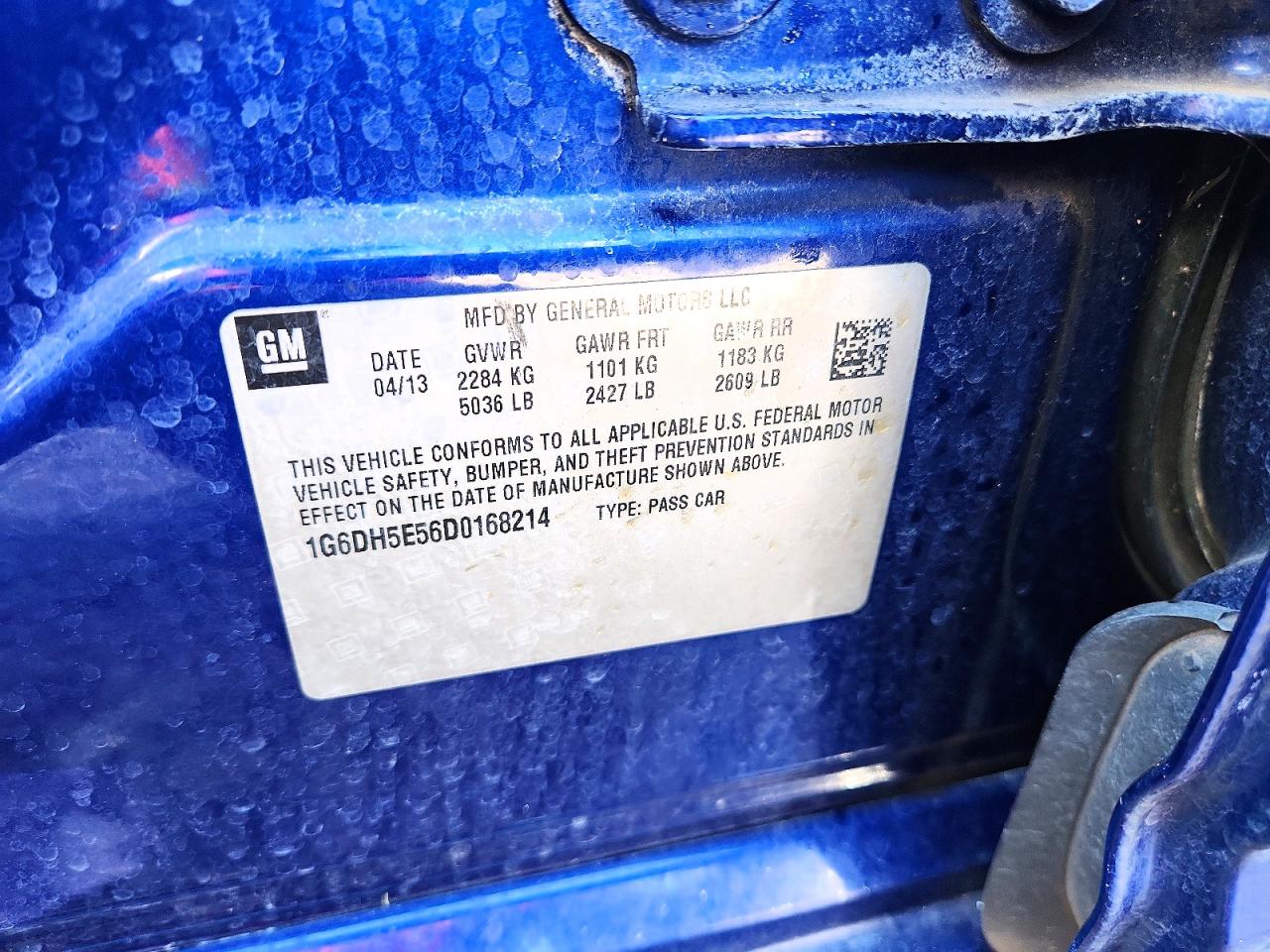 2013 Cadillac Cts Luxury Collection Blue vin: 1G6DH5E56D0168214