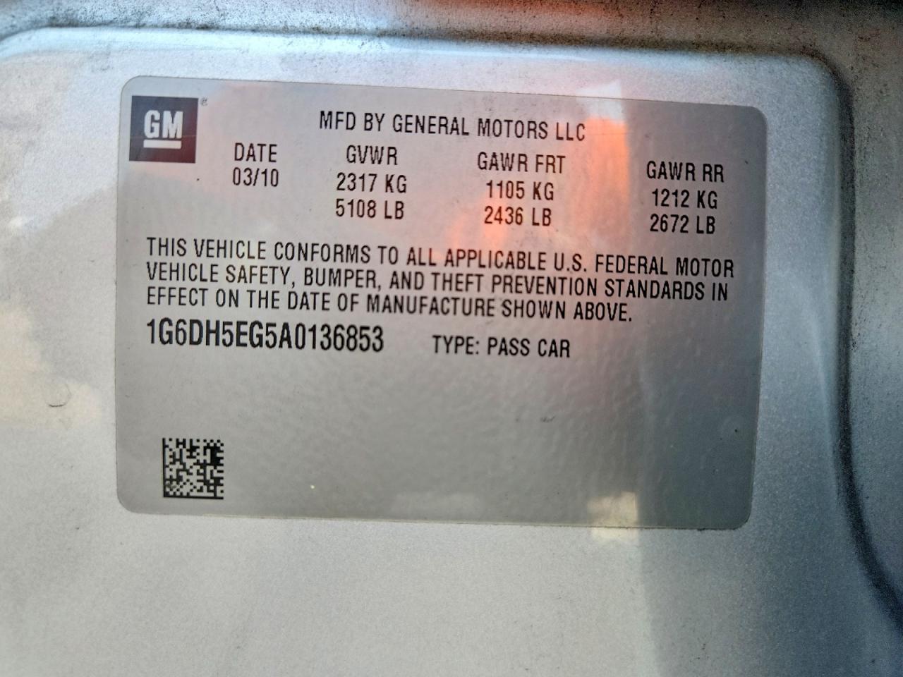 2010 Cadillac Cts Luxury Collection Silver vin: 1G6DH5EG5A0136853