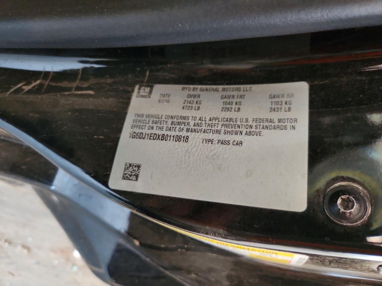 2011 Cadillac Cts Performance Black vin: 1G6DJ1EDXB0110818