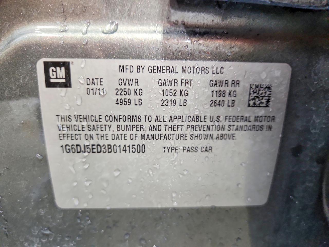 2011 Cadillac Cts Performance Collection Gray vin: 1G6DJ5ED3B0141500
