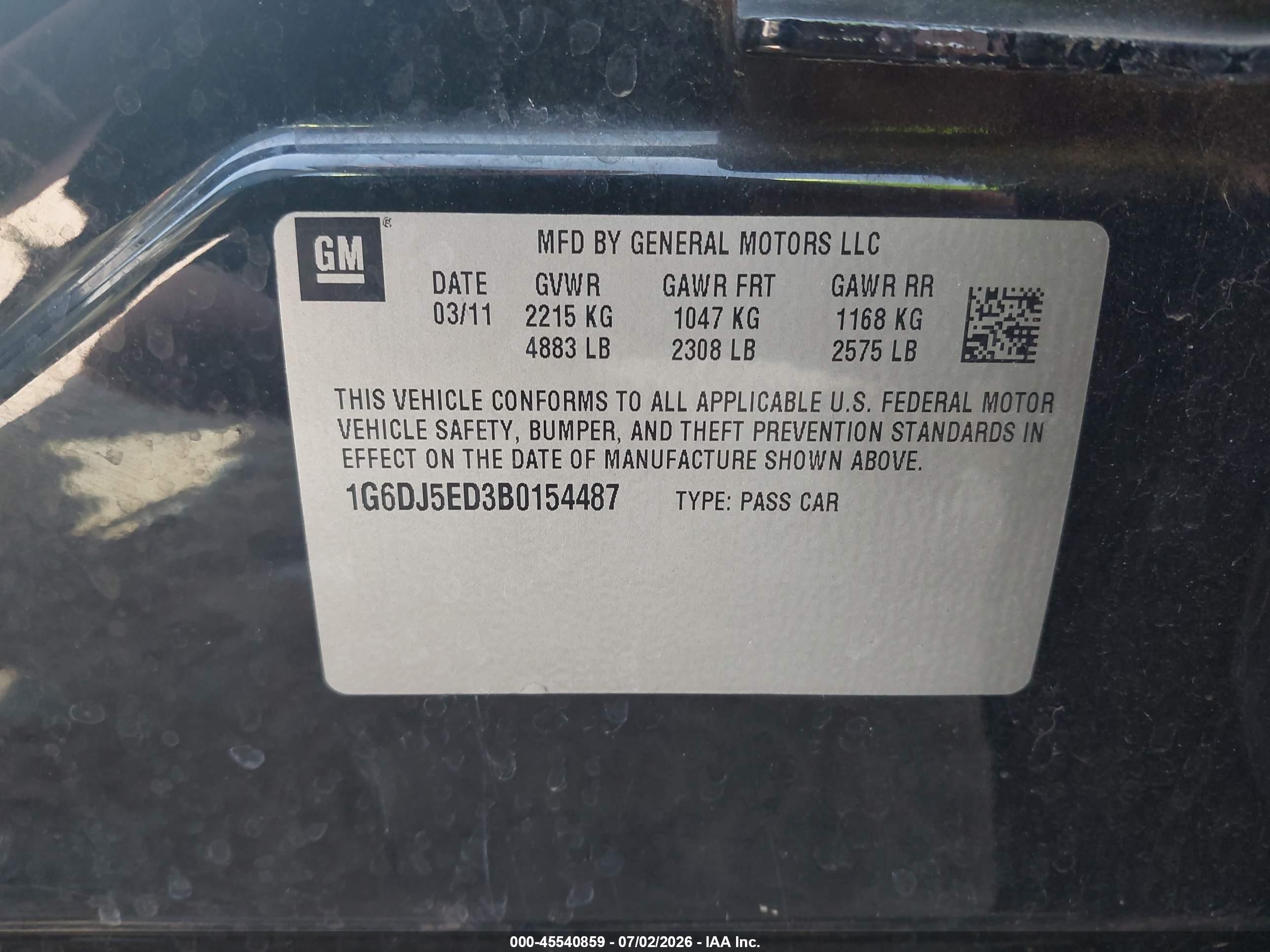 2011 Cadillac Cts Performance Черный vin: 1G6DJ5ED3B0154487