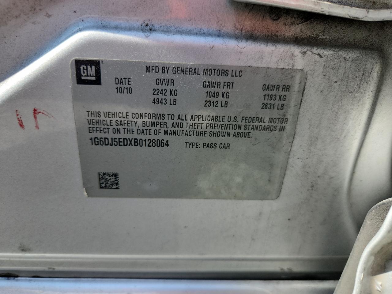 2011 Cadillac Cts Performance Collection Silver vin: 1G6DJ5EDXB0128064