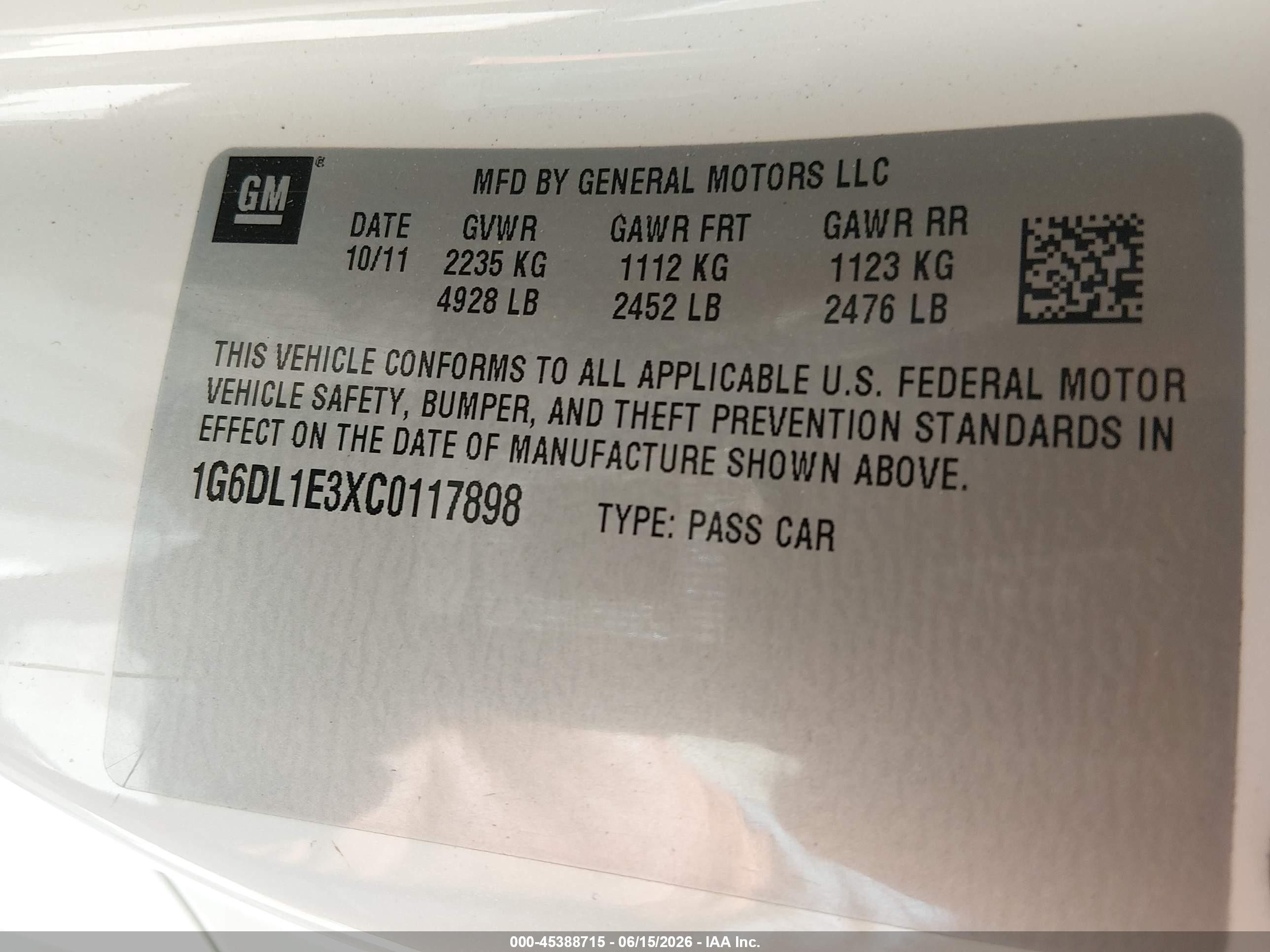 2012 Cadillac Cts Performance Cream vin: 1G6DL1E3XC0117898