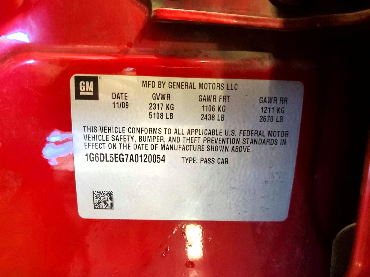 2010 Cadillac Cts Performance Collection Red vin: 1G6DL5EG7A0120054