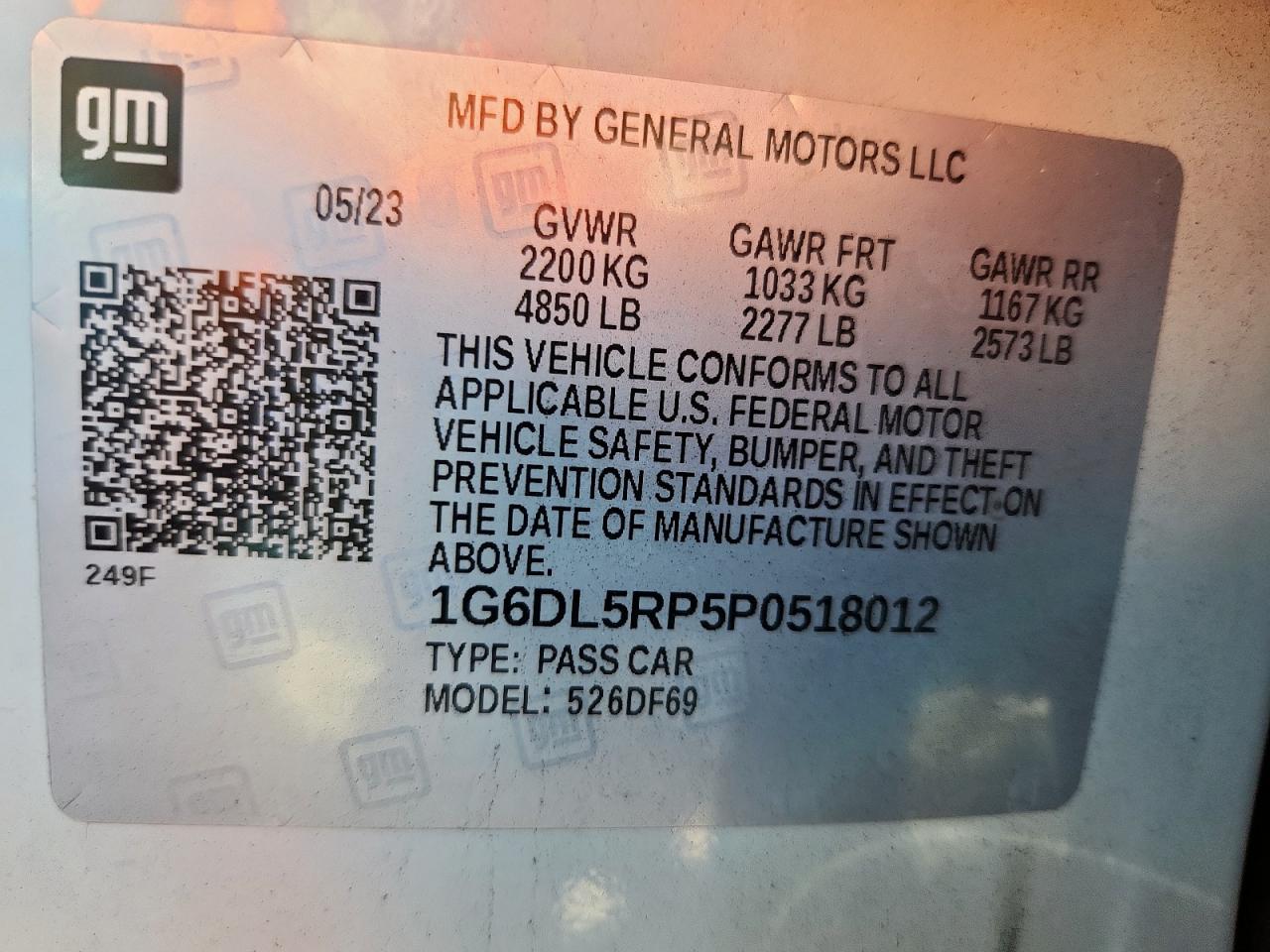 2023 Cadillac Ct4-v Blackwing Белый vin: 1G6DL5RP5P0518012