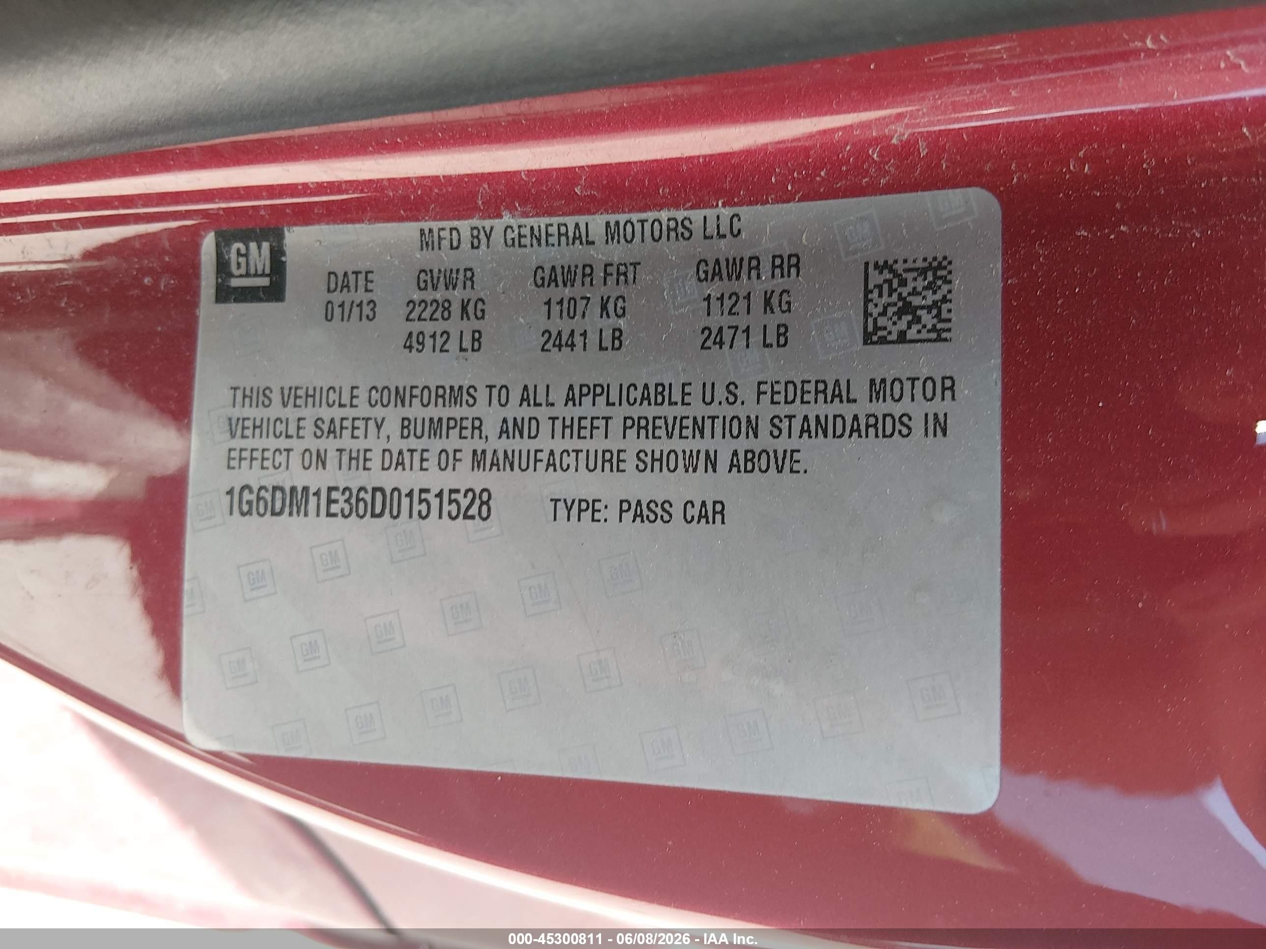 2013 Cadillac Cts Performance Red vin: 1G6DM1E36D0151528