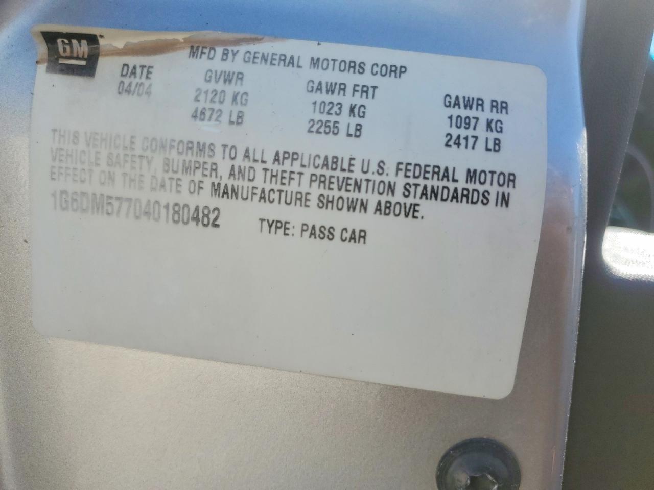 2004 Cadillac Cts Silver vin: 1G6DM577040180482