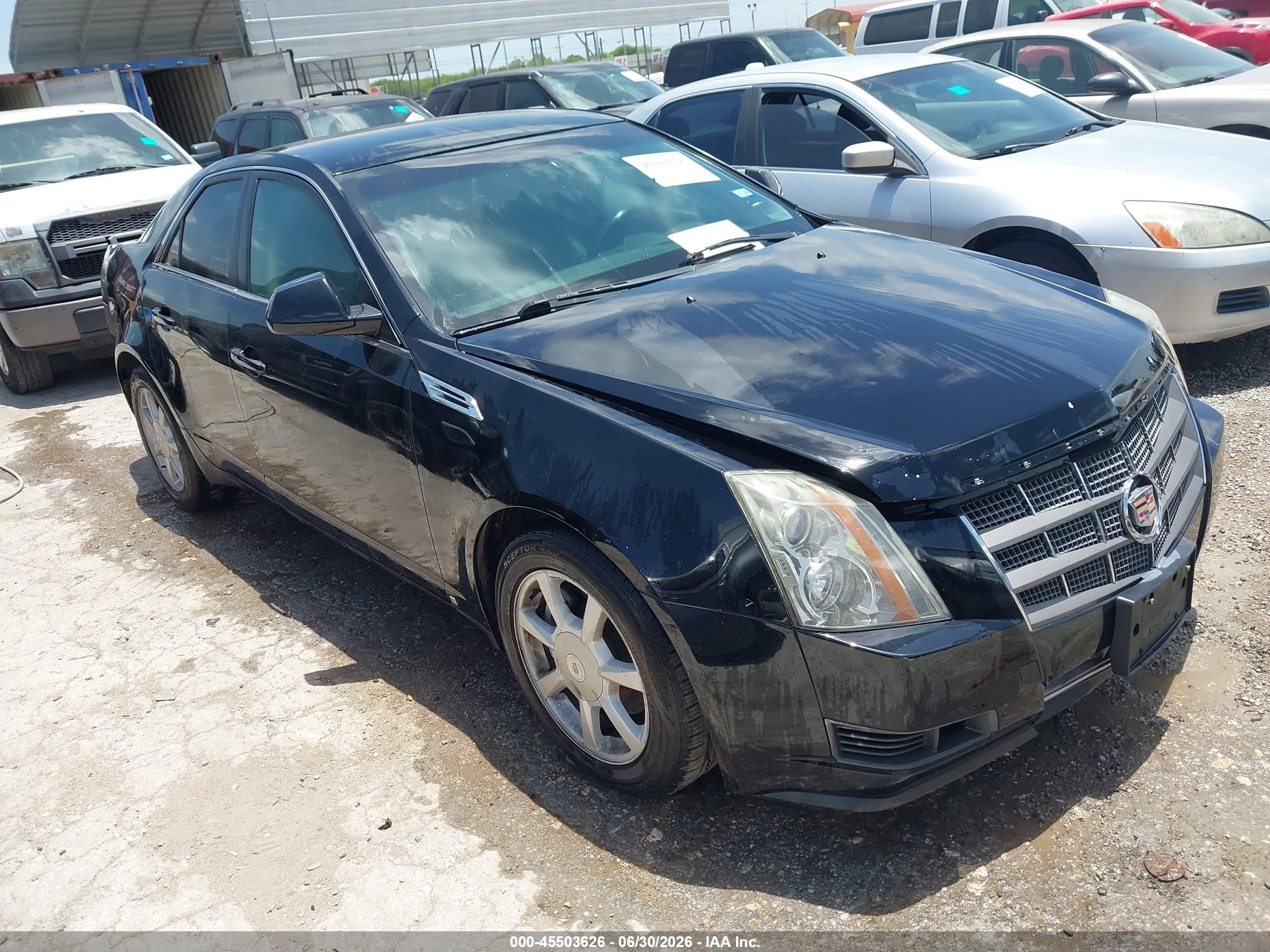 2008 Cadillac Cts Rwd W/1sa Black vin: 1G6DM577280111203