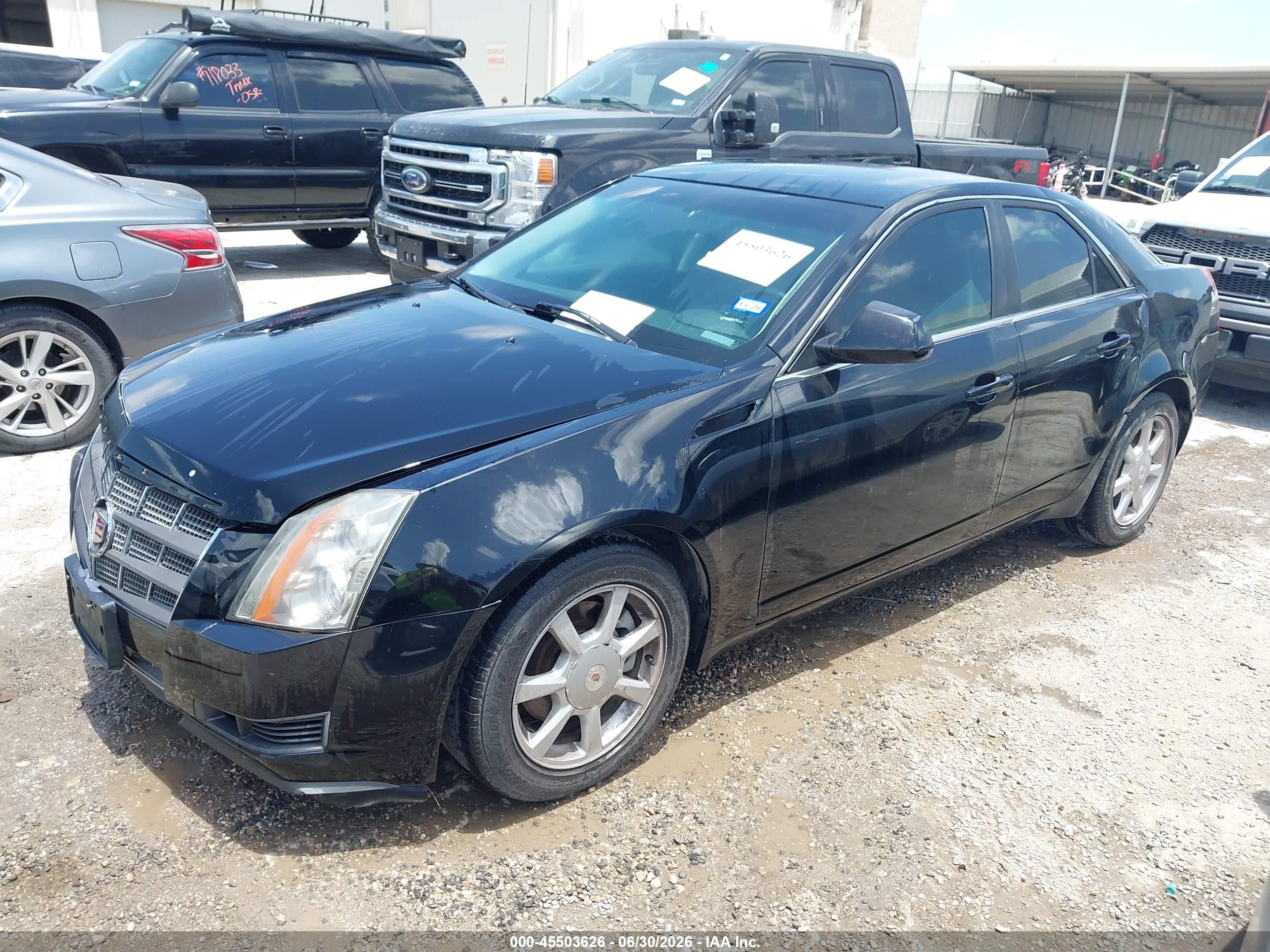 2008 Cadillac Cts Rwd W/1sa Black vin: 1G6DM577280111203