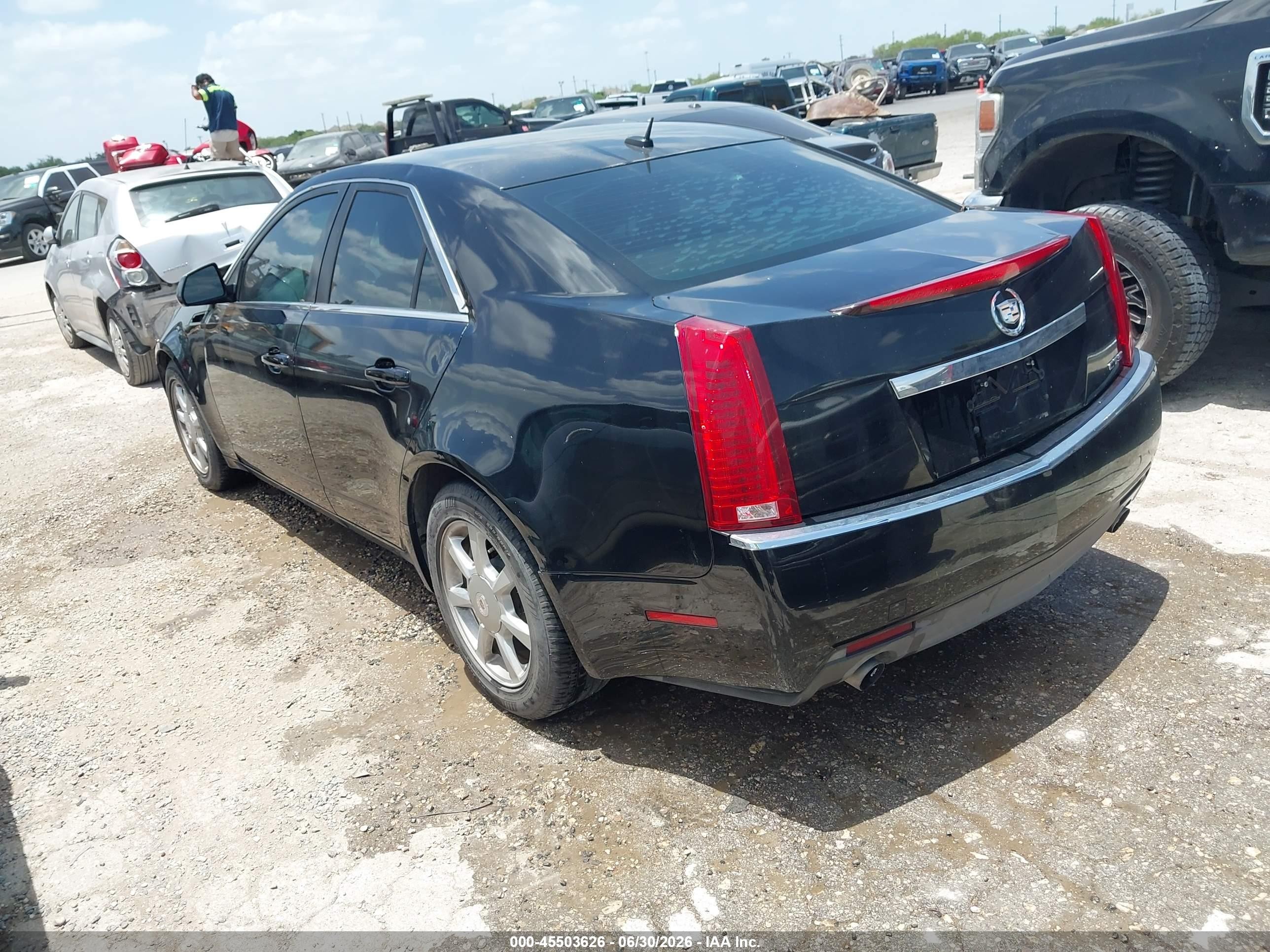 2008 Cadillac Cts Rwd W/1sa Black vin: 1G6DM577280111203