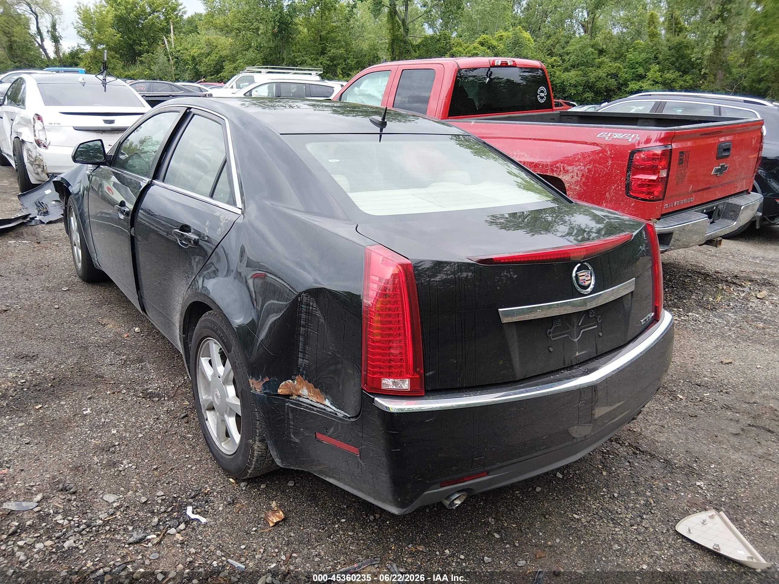 2008 Cadillac Cts Awd W/1sa Black vin: 1G6DM577280125585