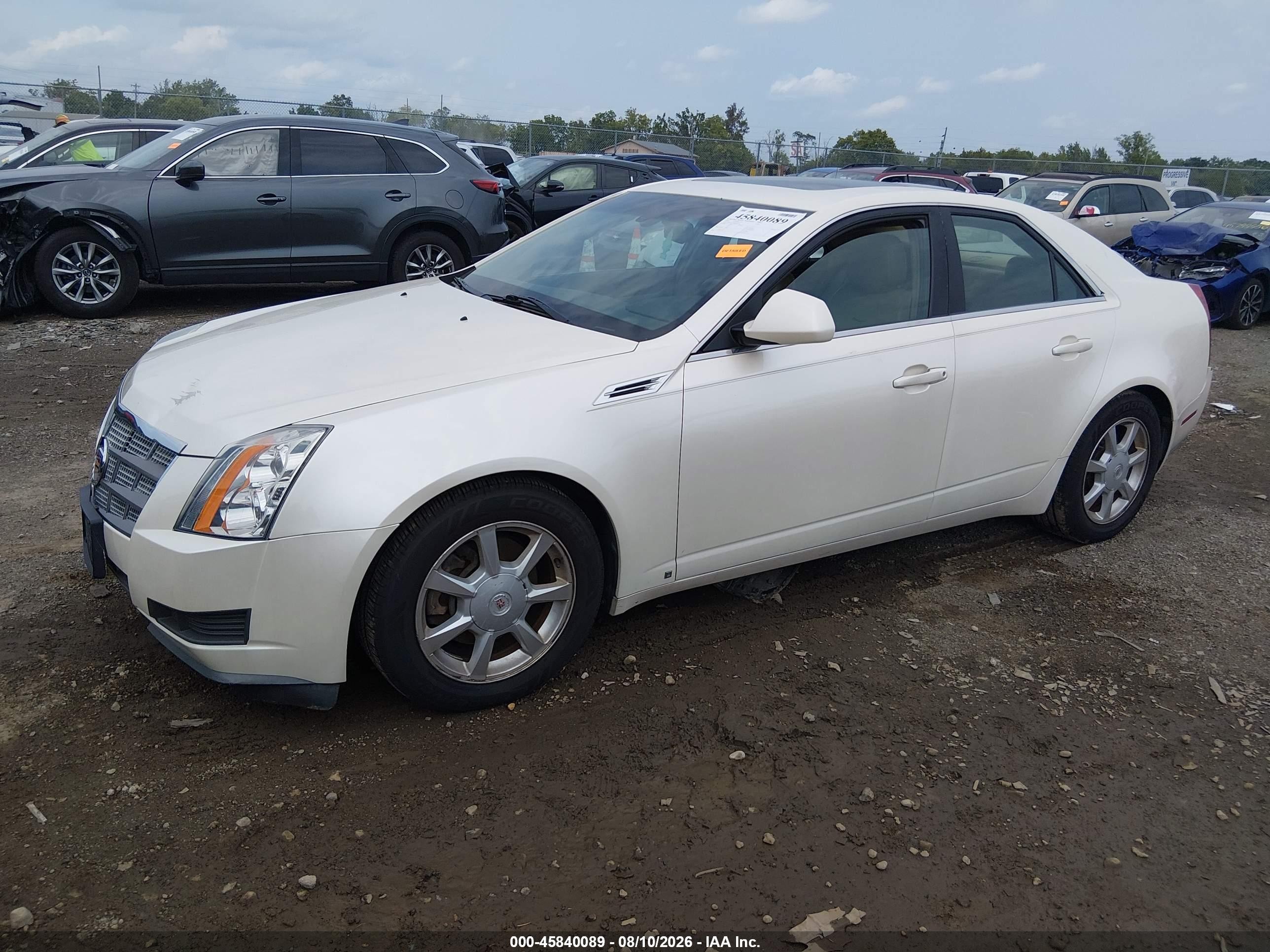 2008 Cadillac Cts Awd W/1sa White vin: 1G6DM577880108046