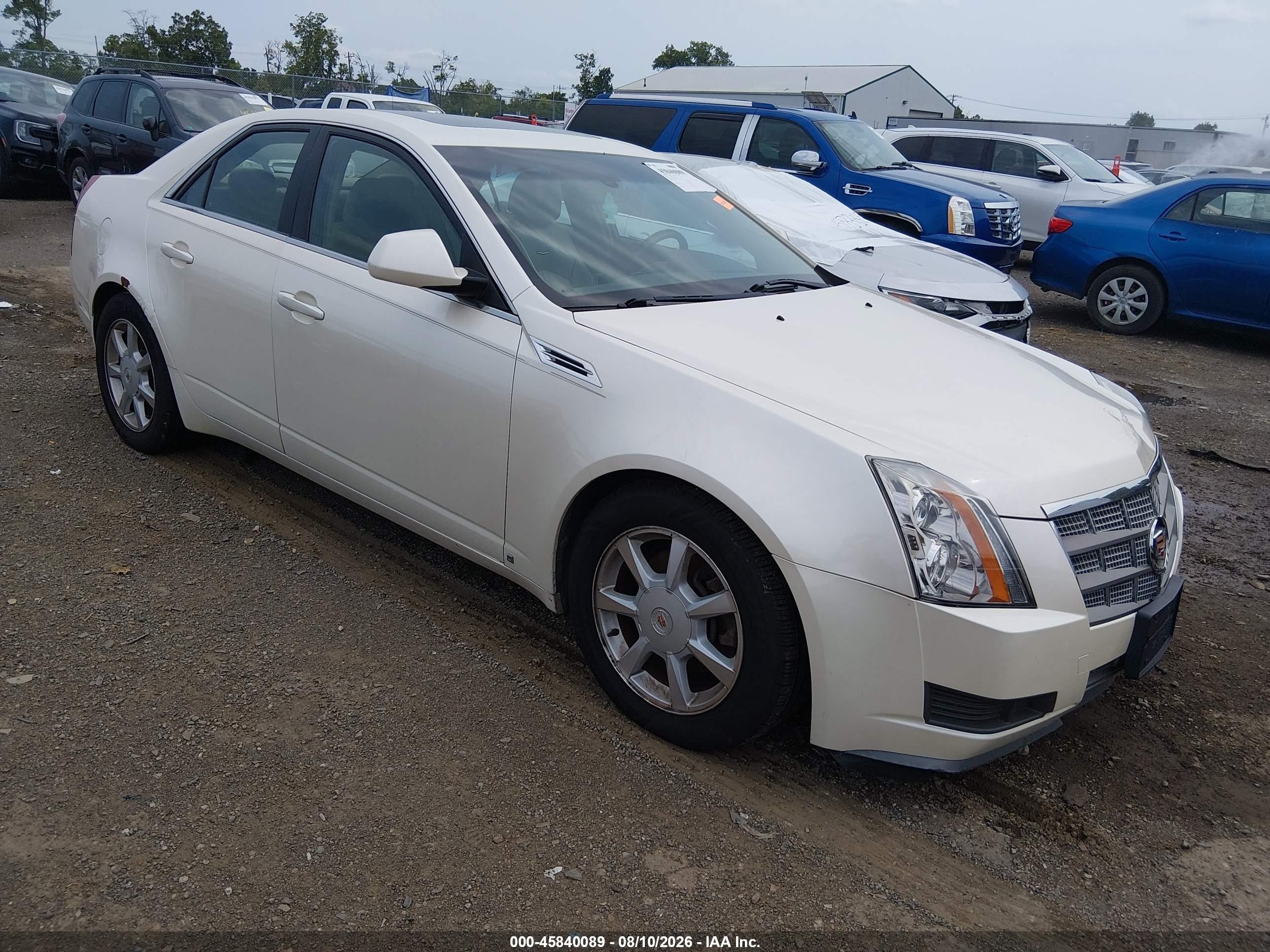 2008 Cadillac Cts Awd W/1sa White vin: 1G6DM577880108046