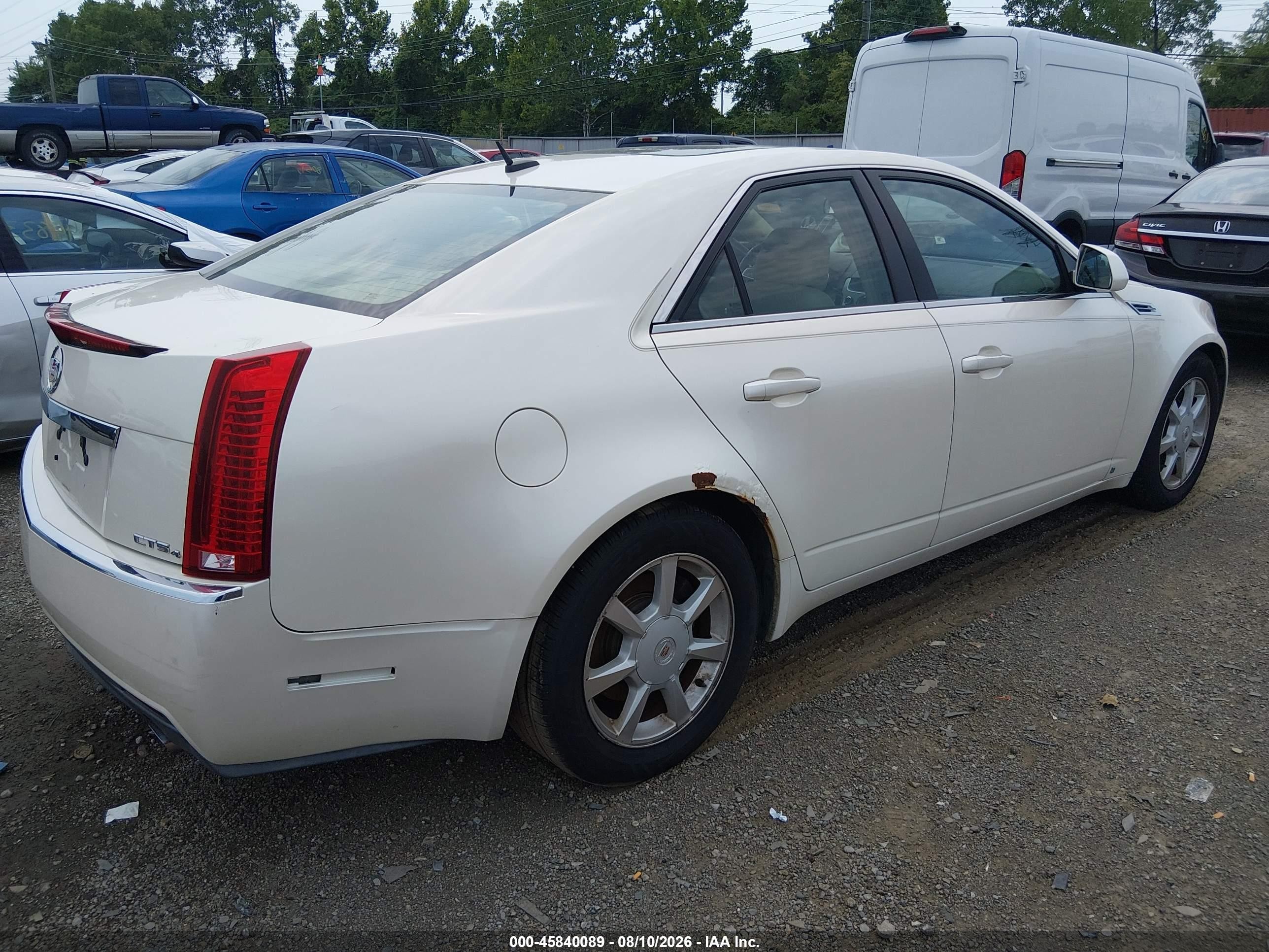2008 Cadillac Cts Awd W/1sa White vin: 1G6DM577880108046